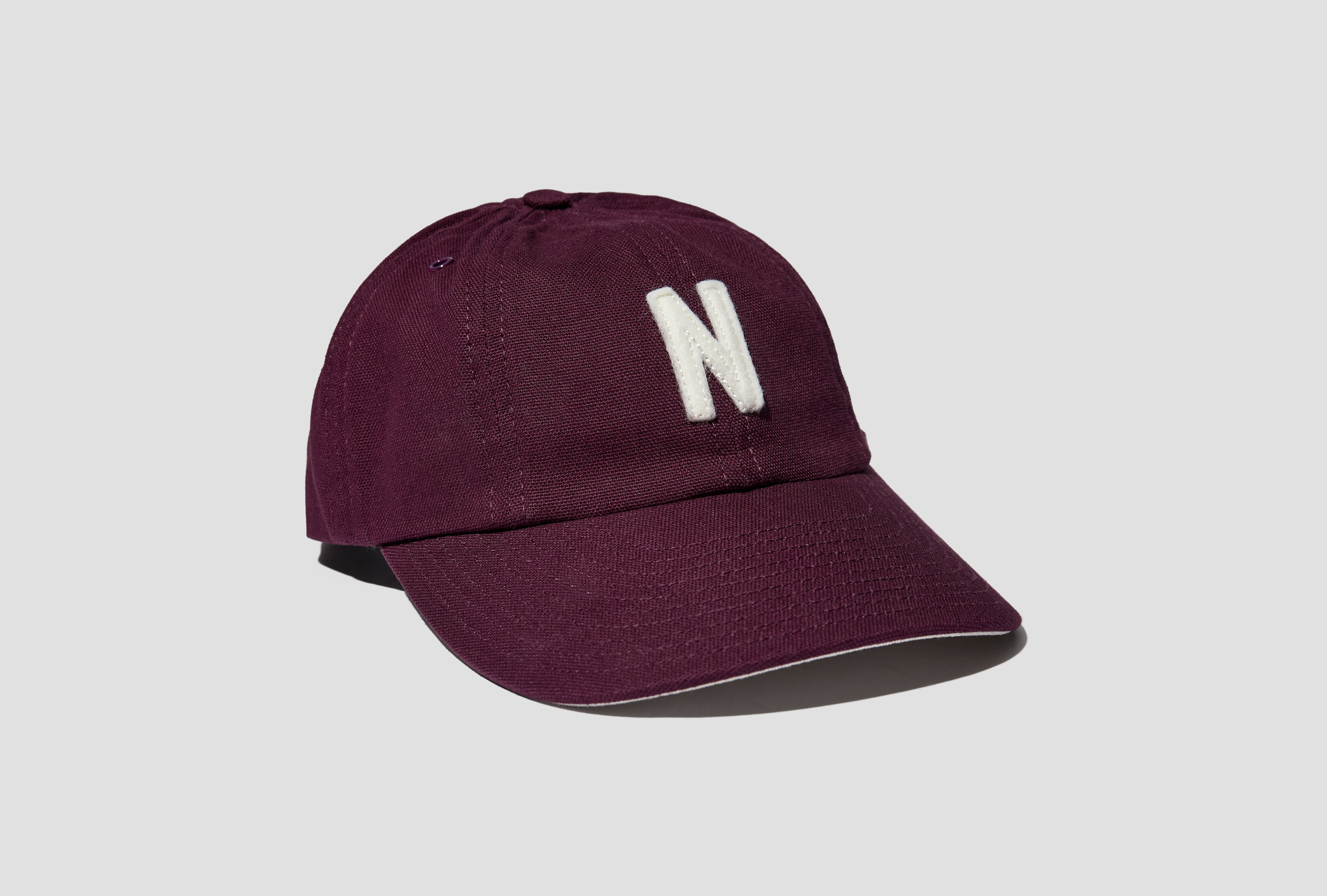 LIGHT CANVAS FELT N 8 PANEL CAP N80-0759 Burgundy