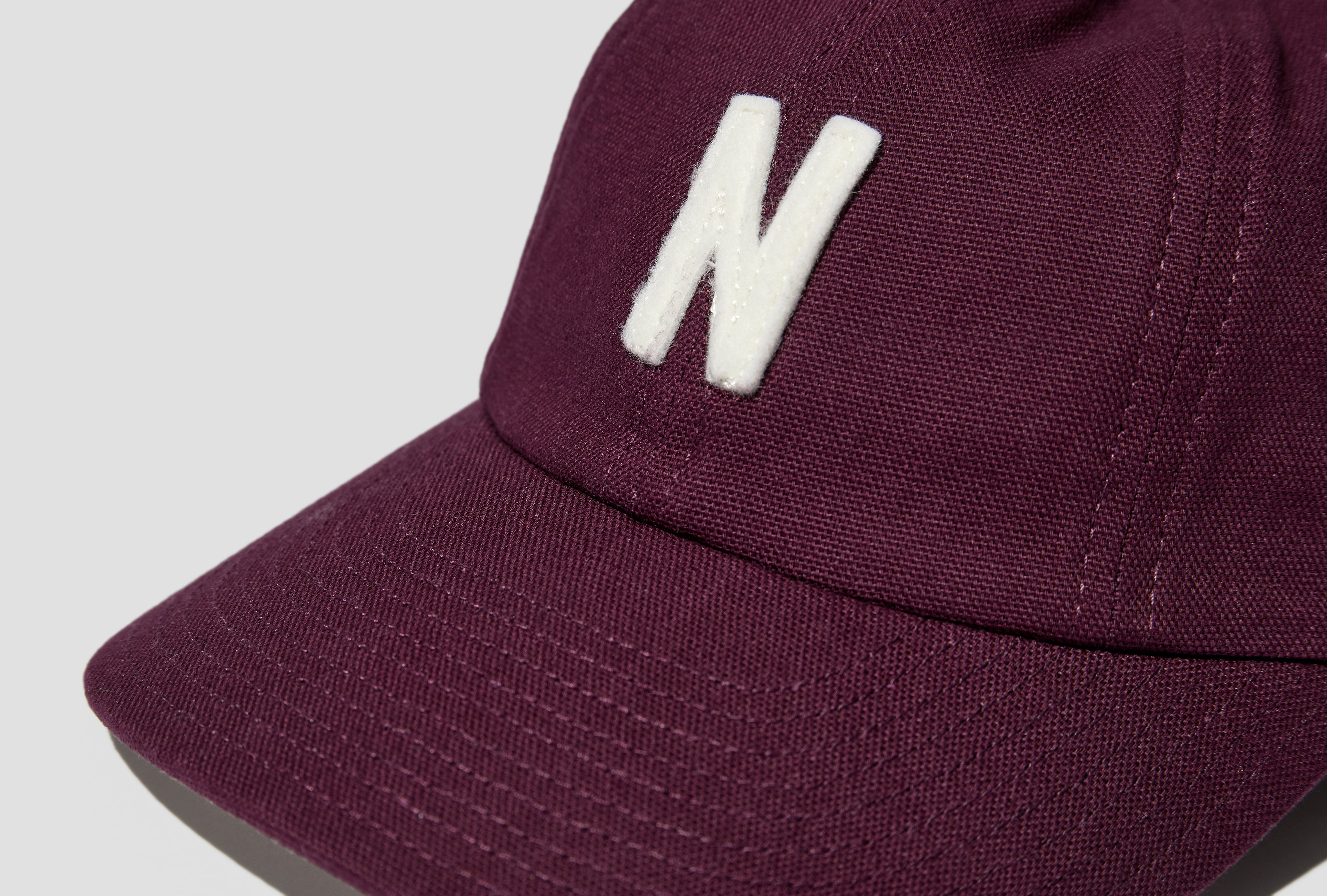 LIGHT CANVAS FELT N 8 PANEL CAP N80-0759 Burgundy