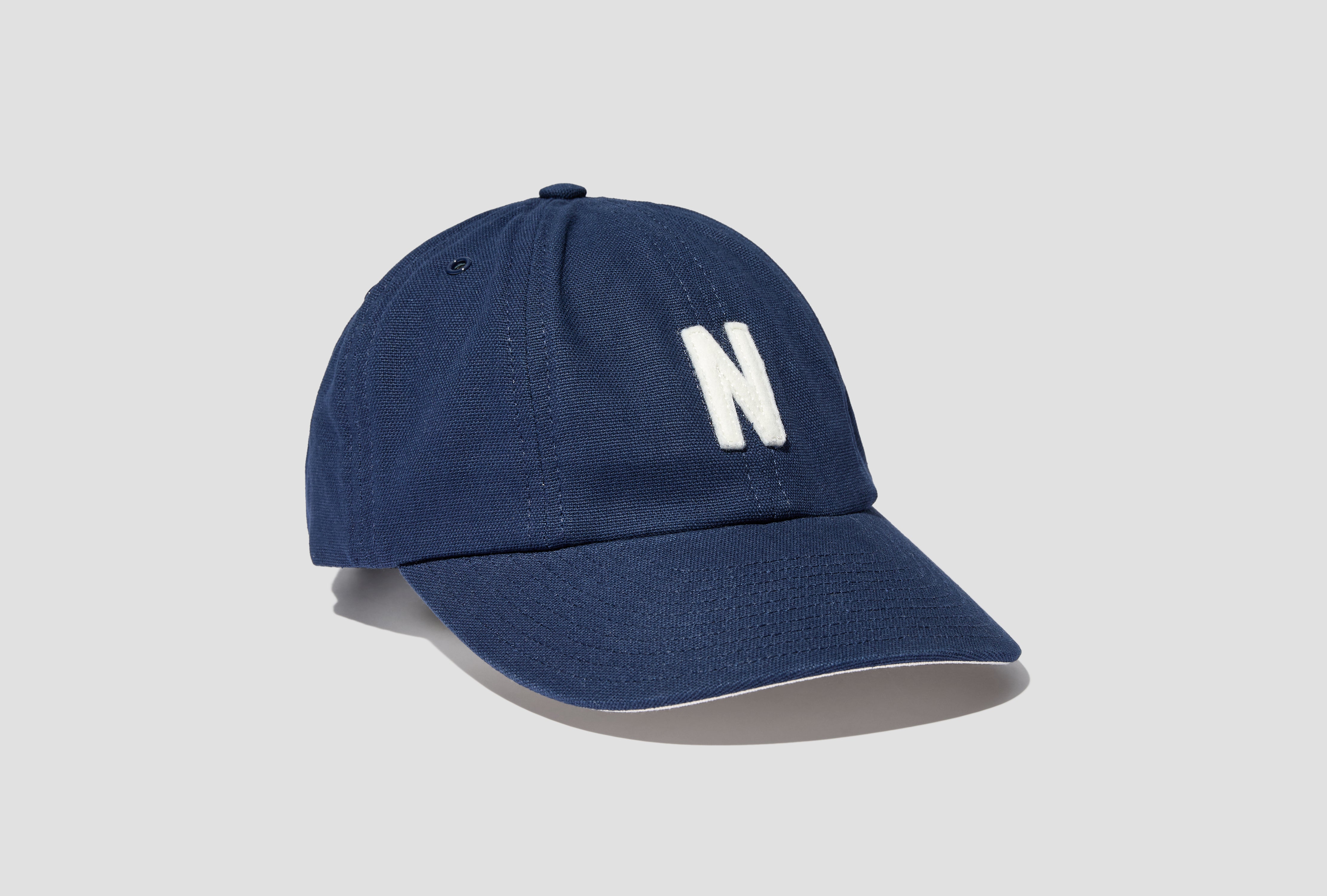 LIGHT CANVAS FELT N 8 PANEL CAP N80-0759 Navy