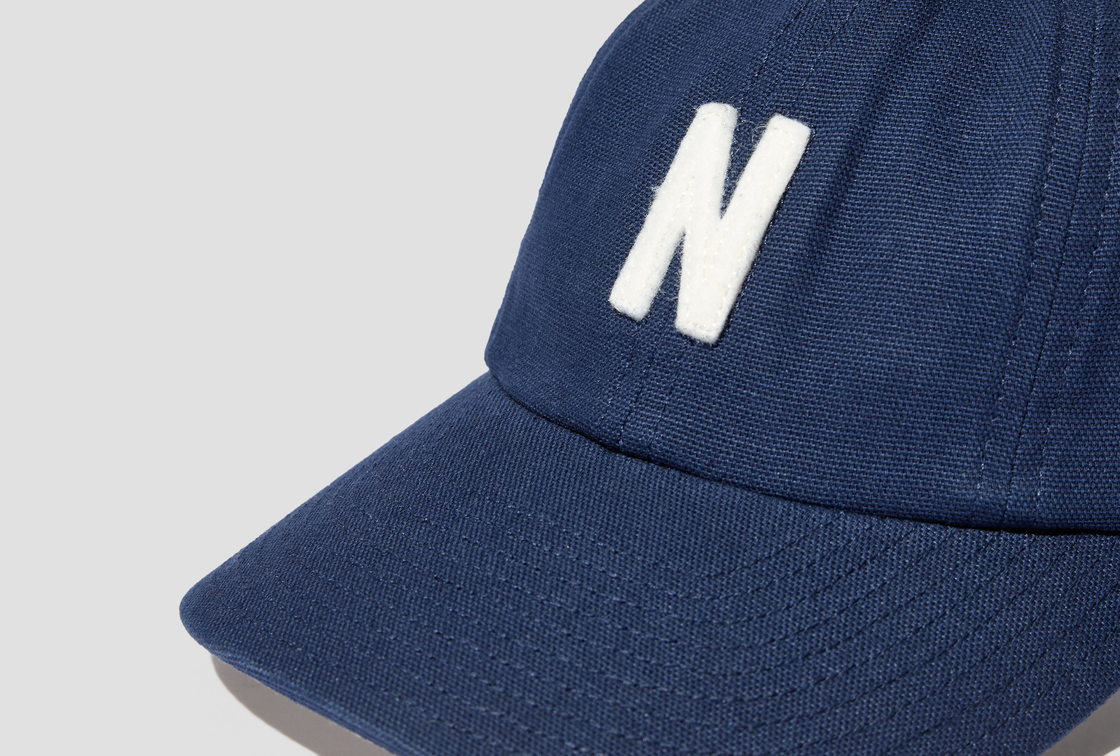 LIGHT CANVAS FELT N 8 PANEL CAP N80-0759 Navy