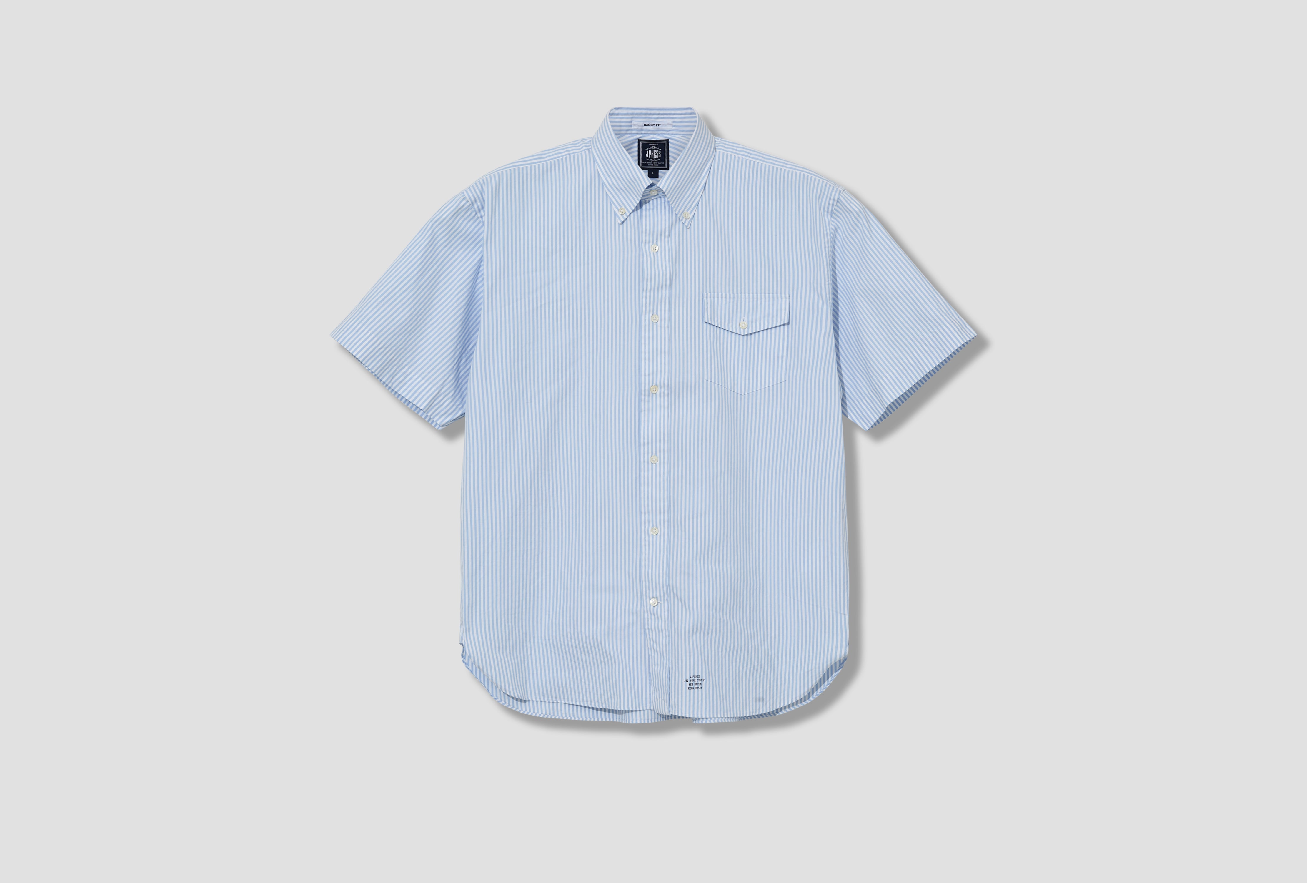 BAGGY FIT B.D. HALF SLEEVE - PIN OXFORD HH OA LM 0902 Stripe