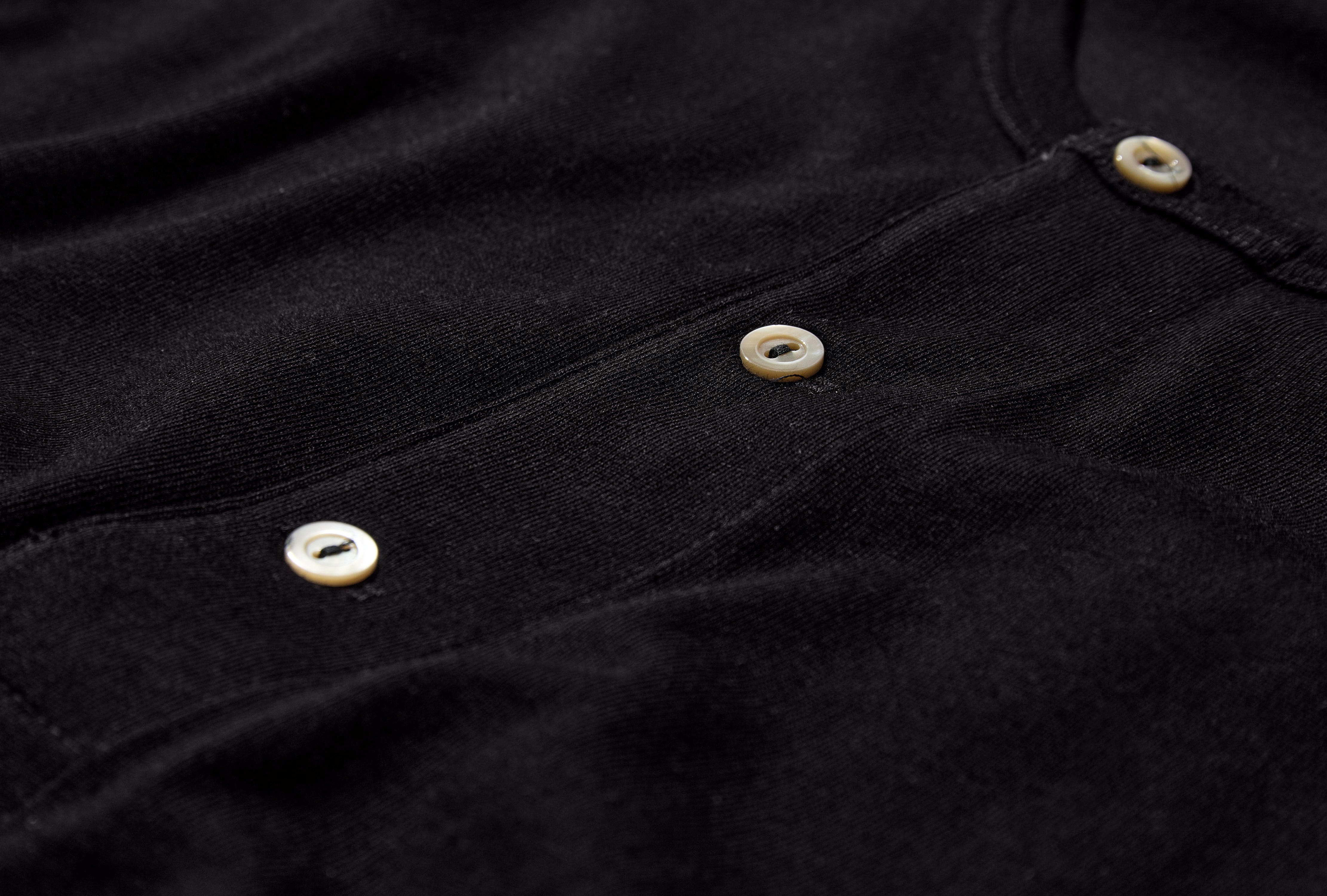 2M06 MID-CENTURY MACHINE LONG SLEEVE HENLEY - 6,8OZ/SQ.YD. / REFINED FIT Black