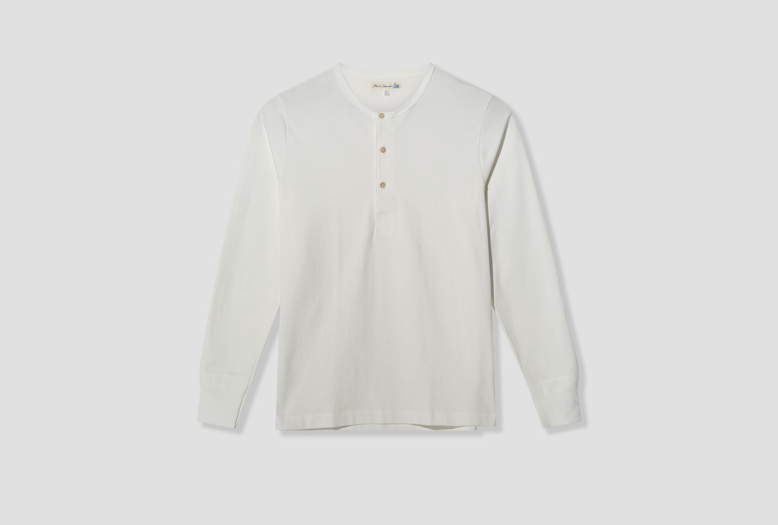 2M06 MID-CENTURY MACHINE LONG SLEEVE HENLEY - 6,8OZ/SQ.YD. / REFINED FIT White