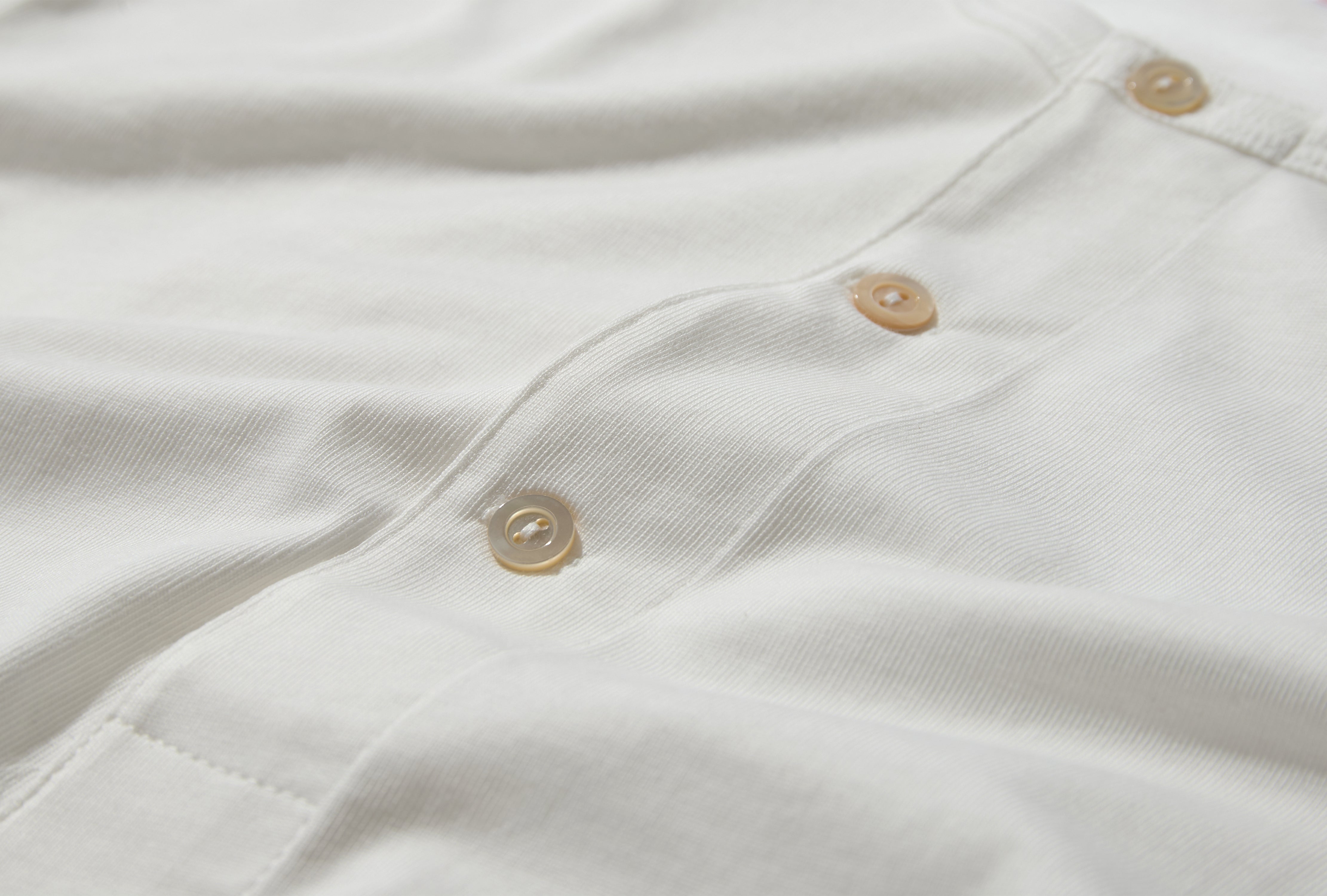 2M06 MID-CENTURY MACHINE LONG SLEEVE HENLEY - 6,8OZ/SQ.YD. / REFINED FIT White