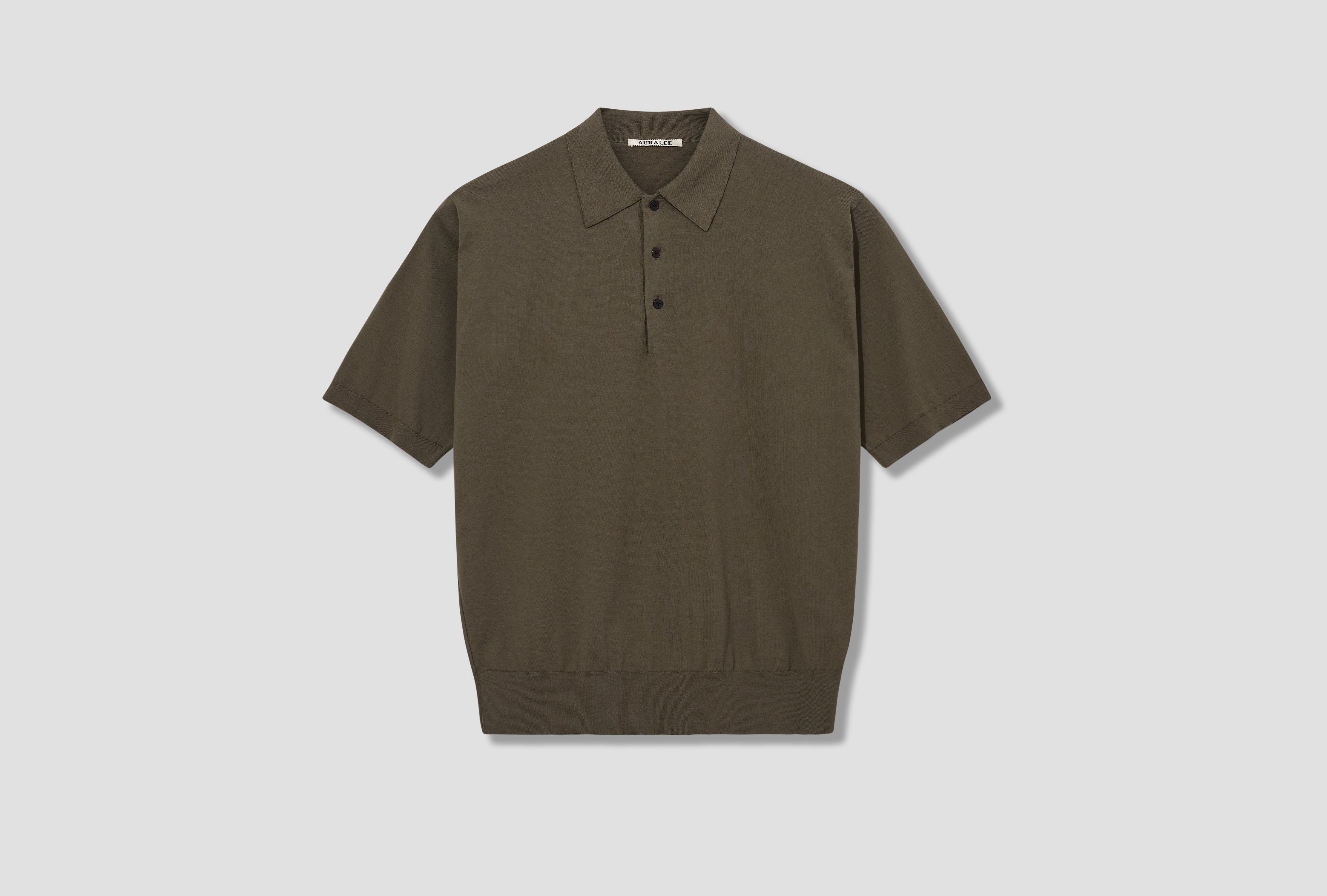 GIZA HIGH GAUGE KNIT POLO A26SP03KA Olive