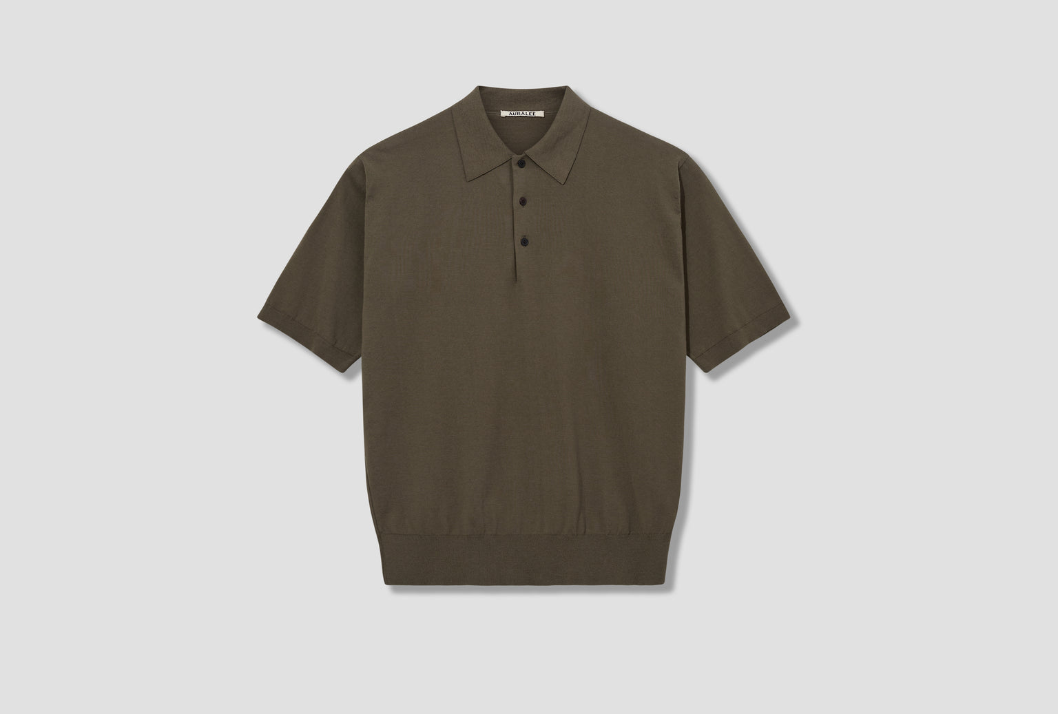 GIZA HIGH GAUGE KNIT POLO A26SP03KA Olive