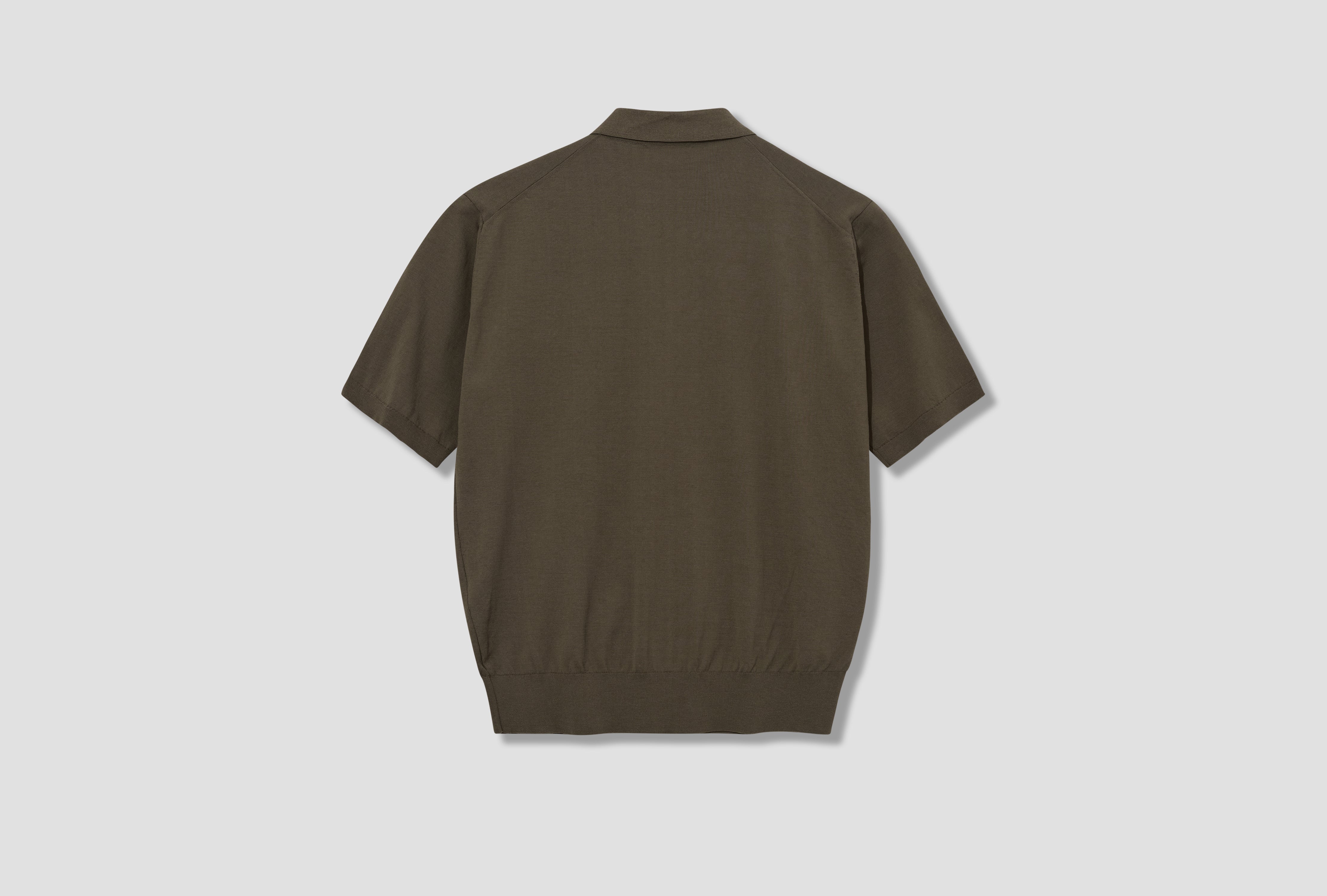 GIZA HIGH GAUGE KNIT POLO A26SP03KA Olive