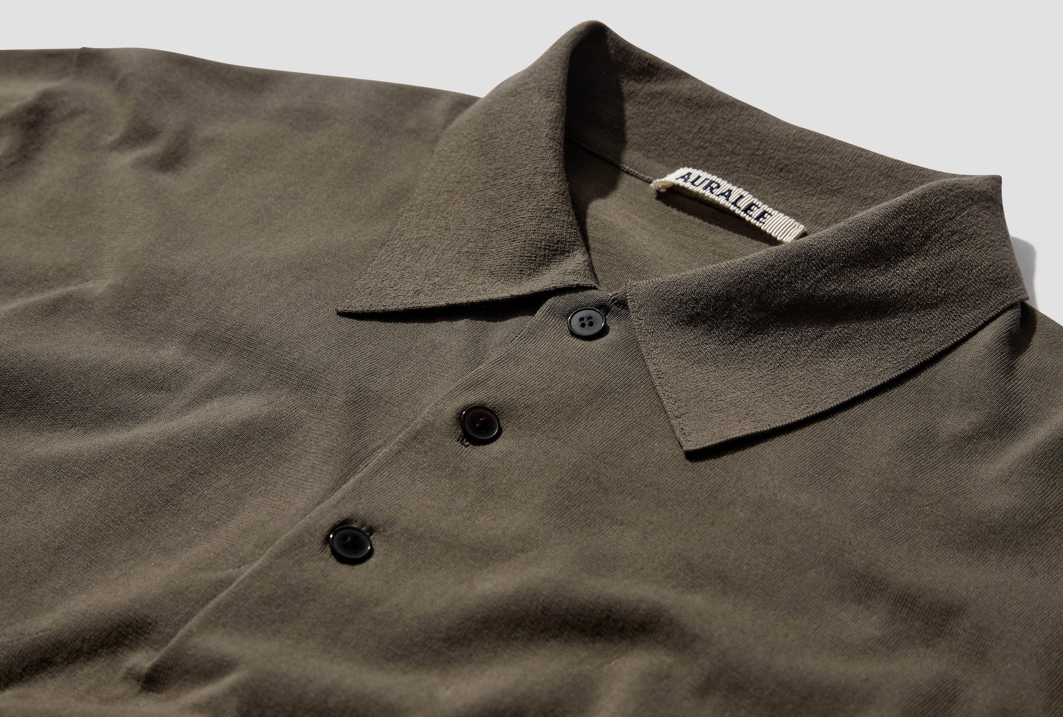 GIZA HIGH GAUGE KNIT POLO A26SP03KA Olive