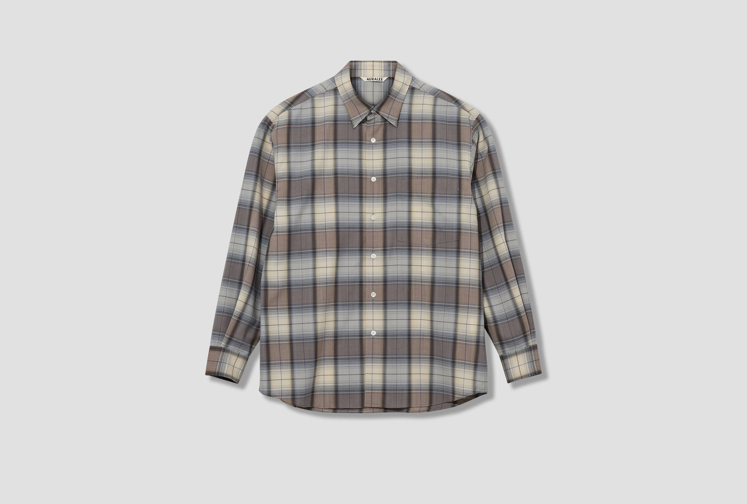 SUPER LIGHT WOOL CHECK SHIRT A26SS01LC Blue