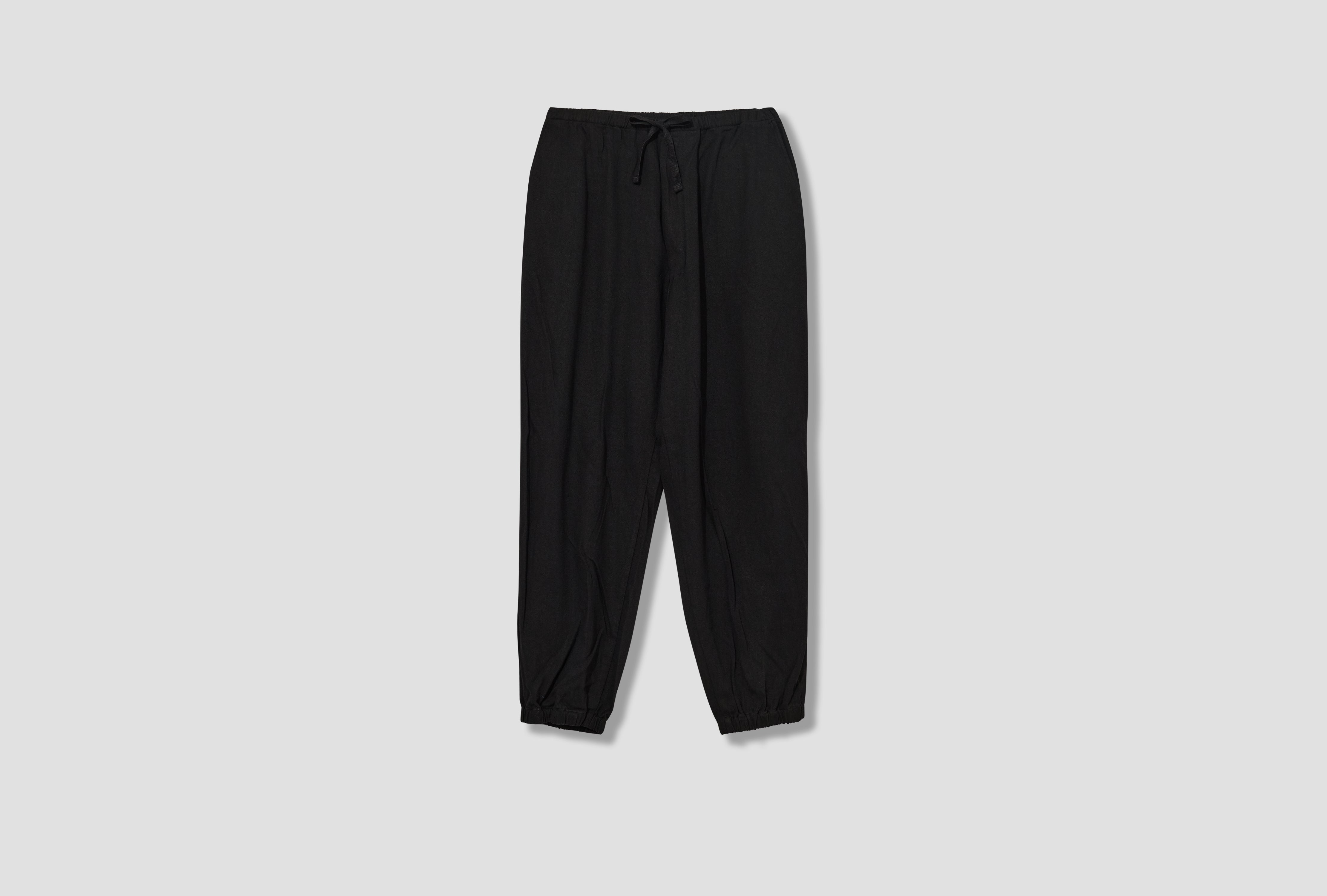 SILK NEP DRAWSTRING PANTS D01-03008 Black