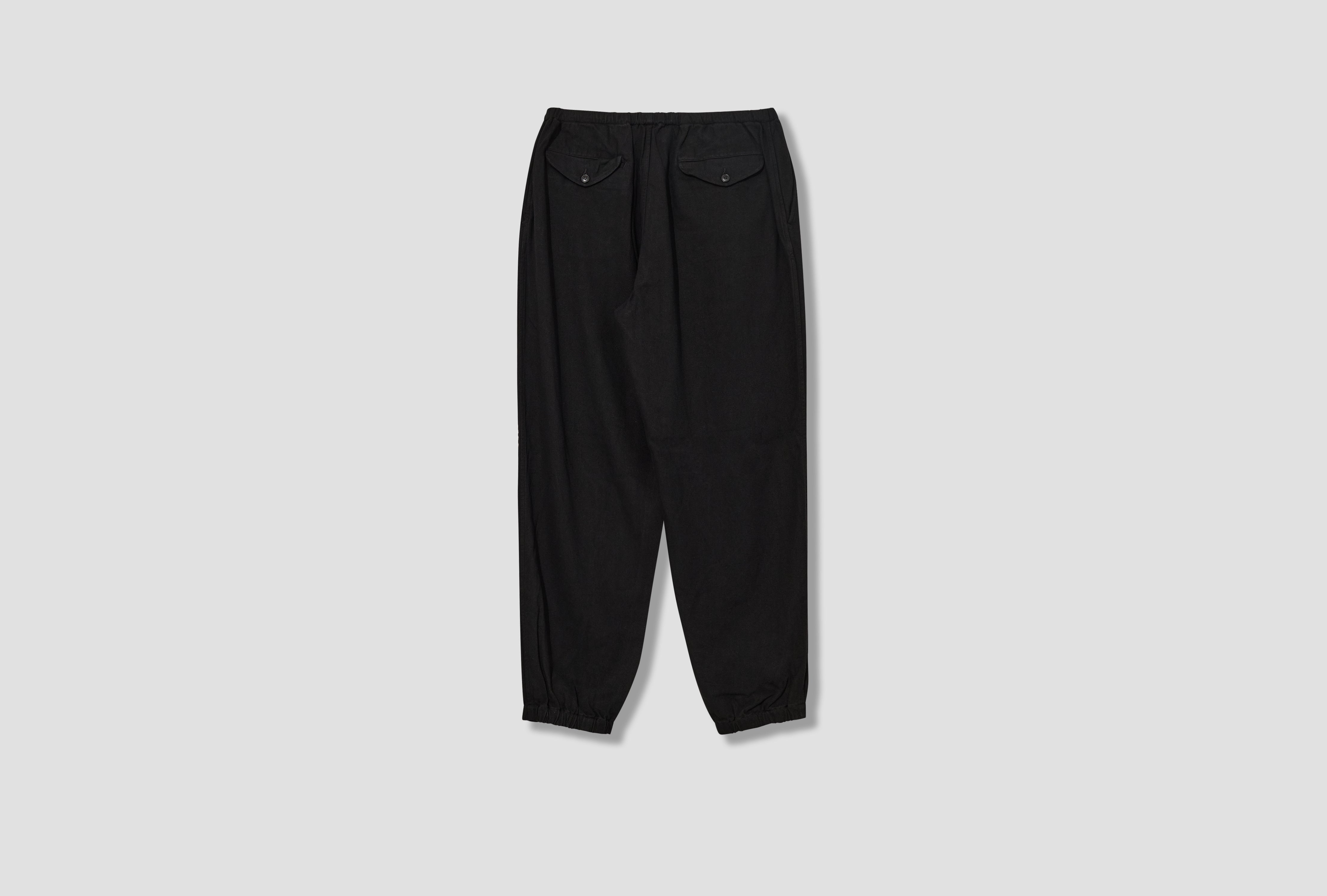 SILK NEP DRAWSTRING PANTS D01-03008 Black