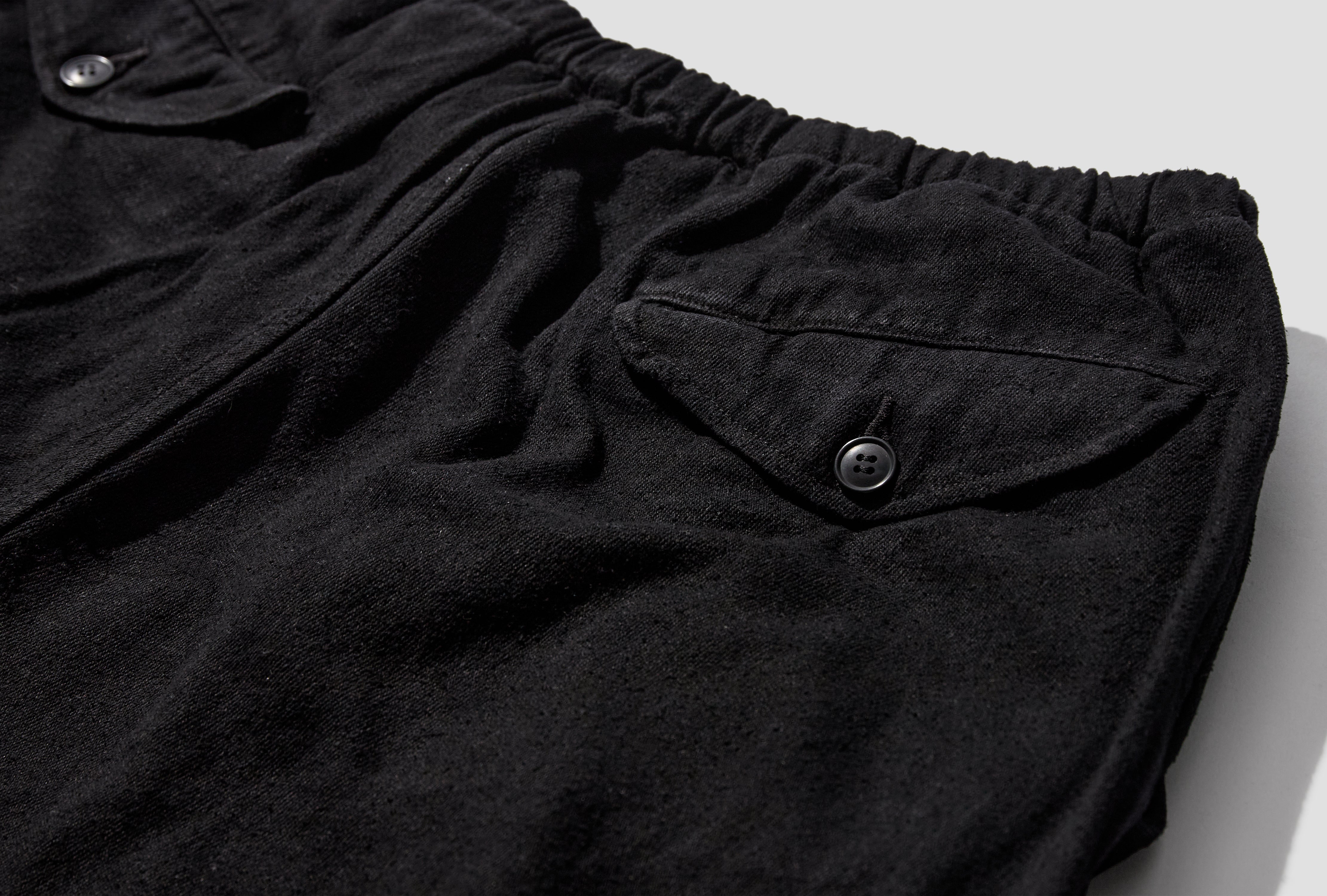 SILK NEP DRAWSTRING PANTS D01-03008 Black