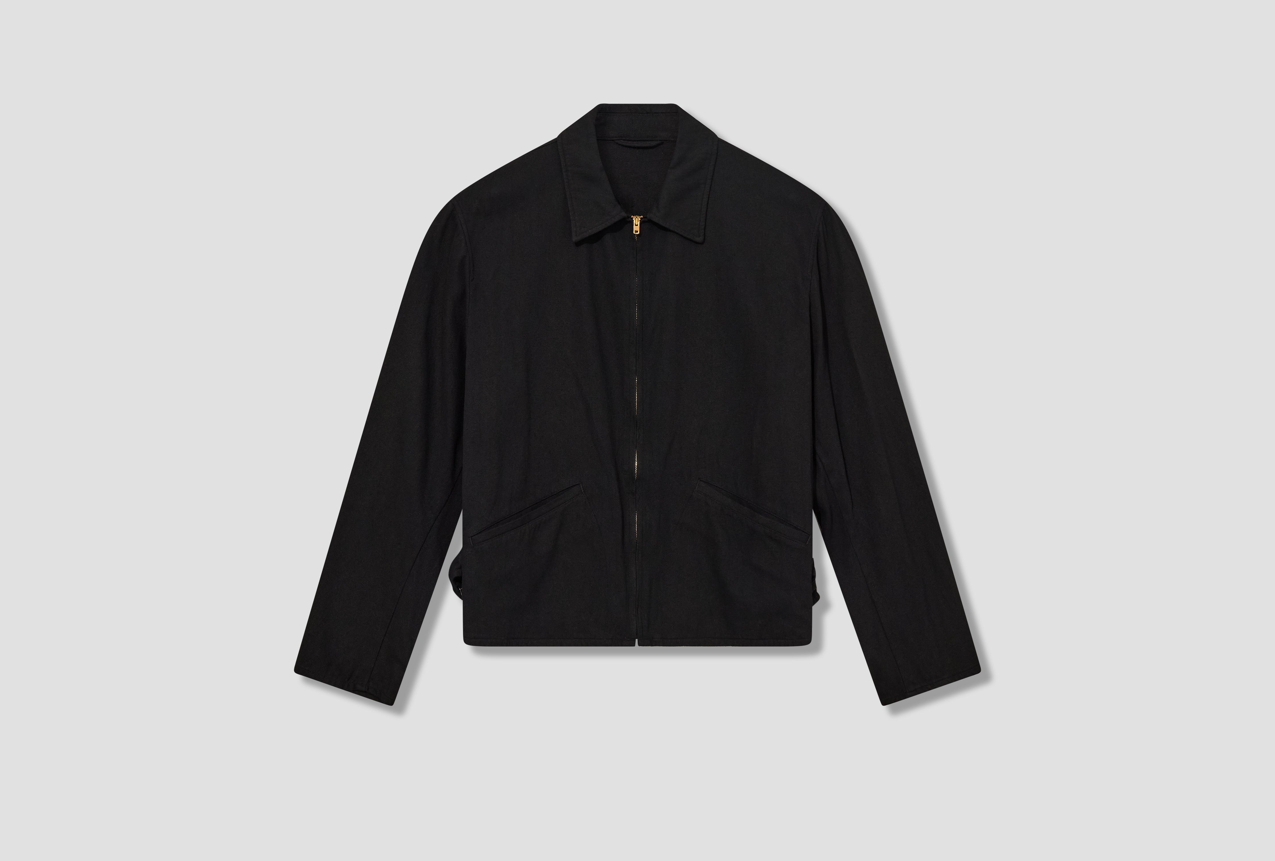 SILK NEP ZIP SHORT JACKET D01-01007 Black