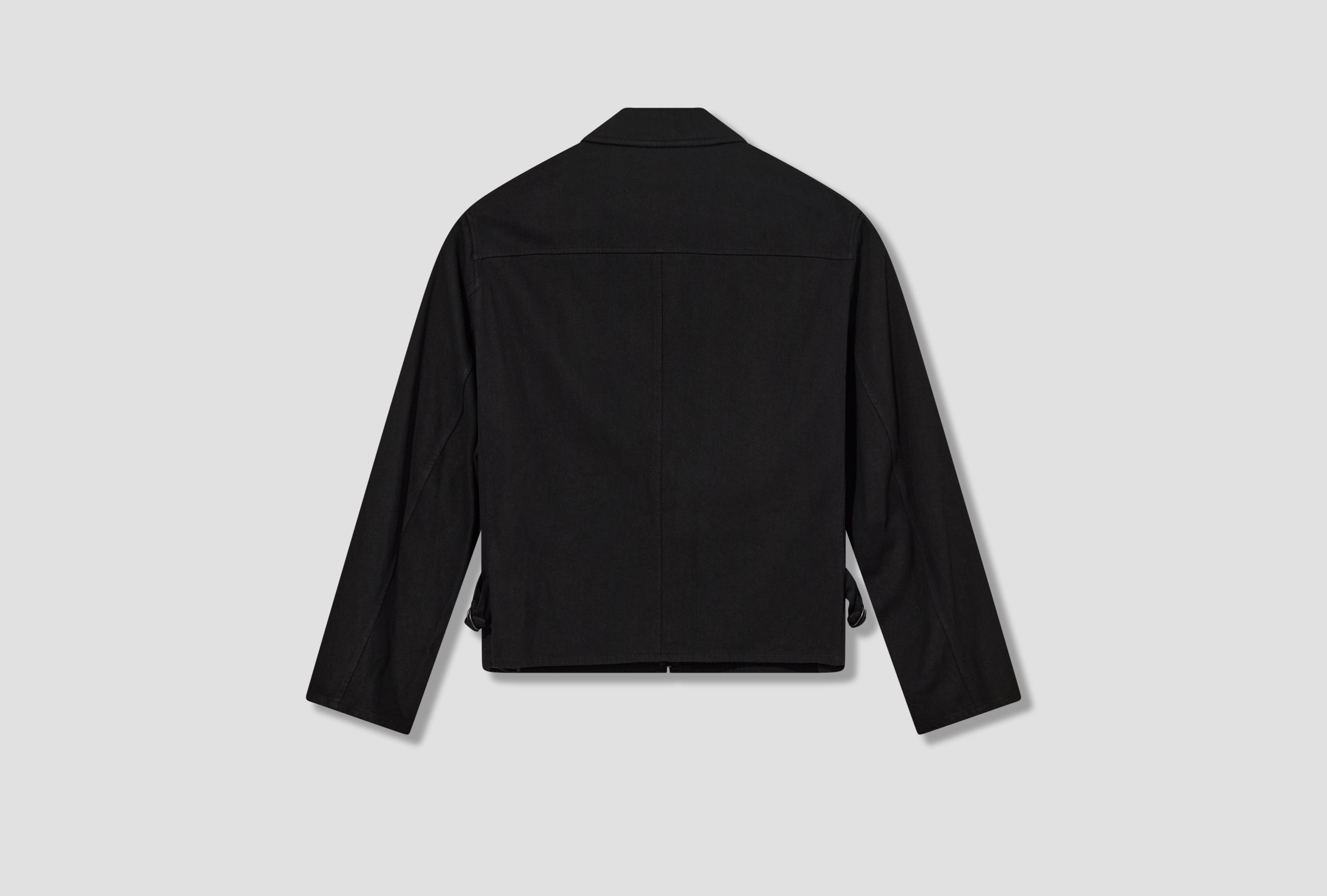 SILK NEP ZIP SHORT JACKET D01-01007 Black