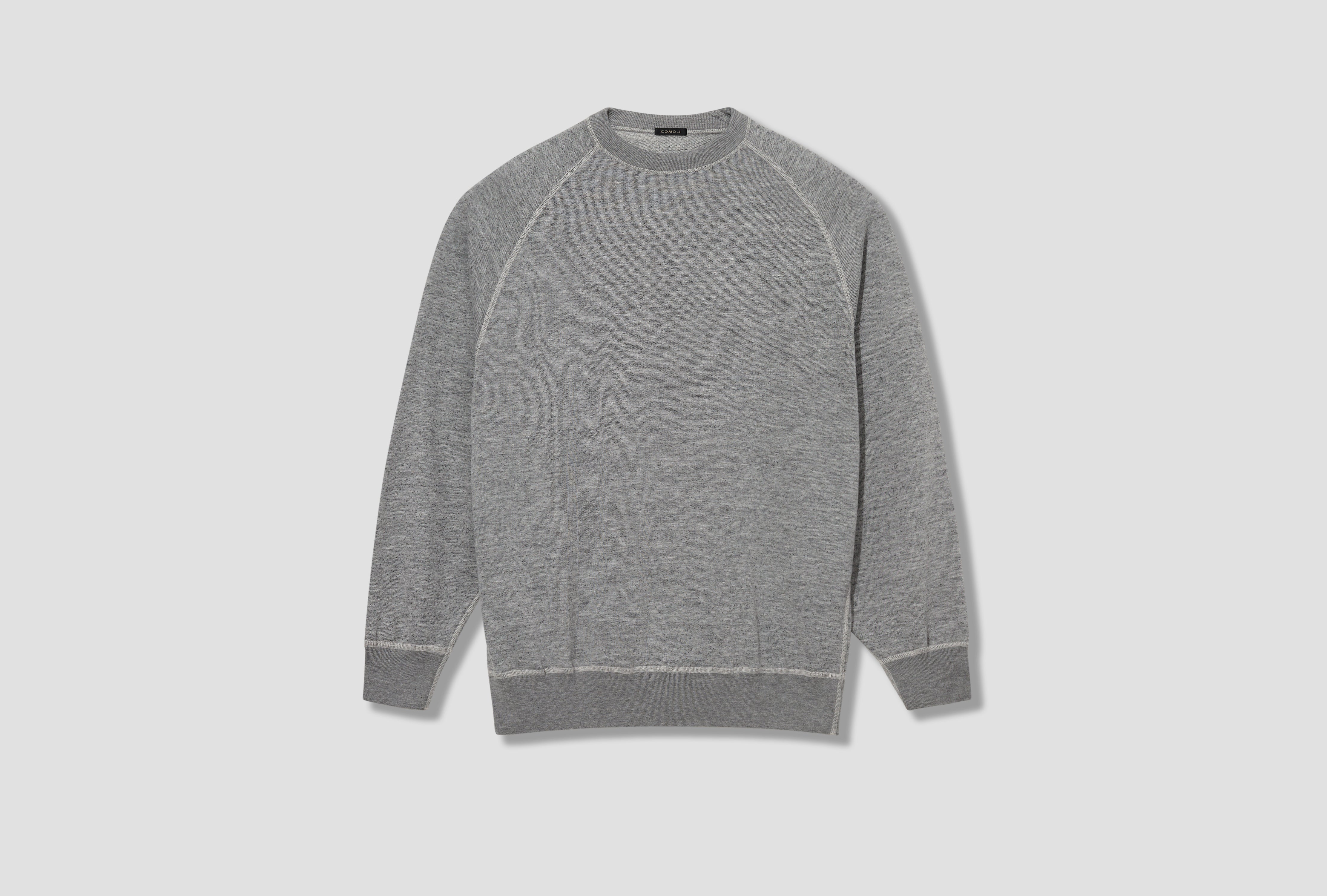 GREY FLEECE CREW NECK TOP D01-05045 Grey