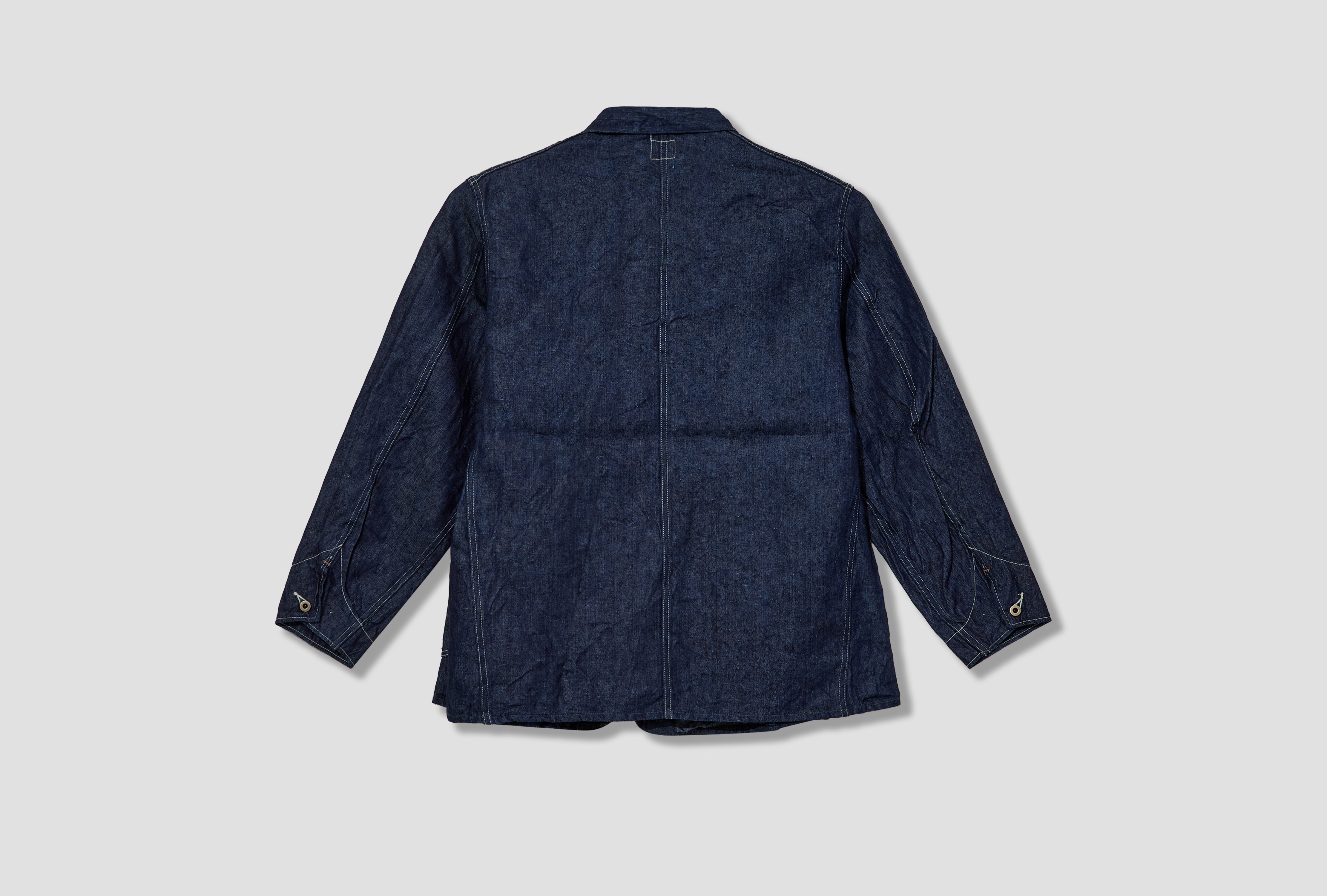 WWII 40'S LINEN DENIM COVERALL - 10OZ DENIM / ONE WASH 01-6250-L81 Blue