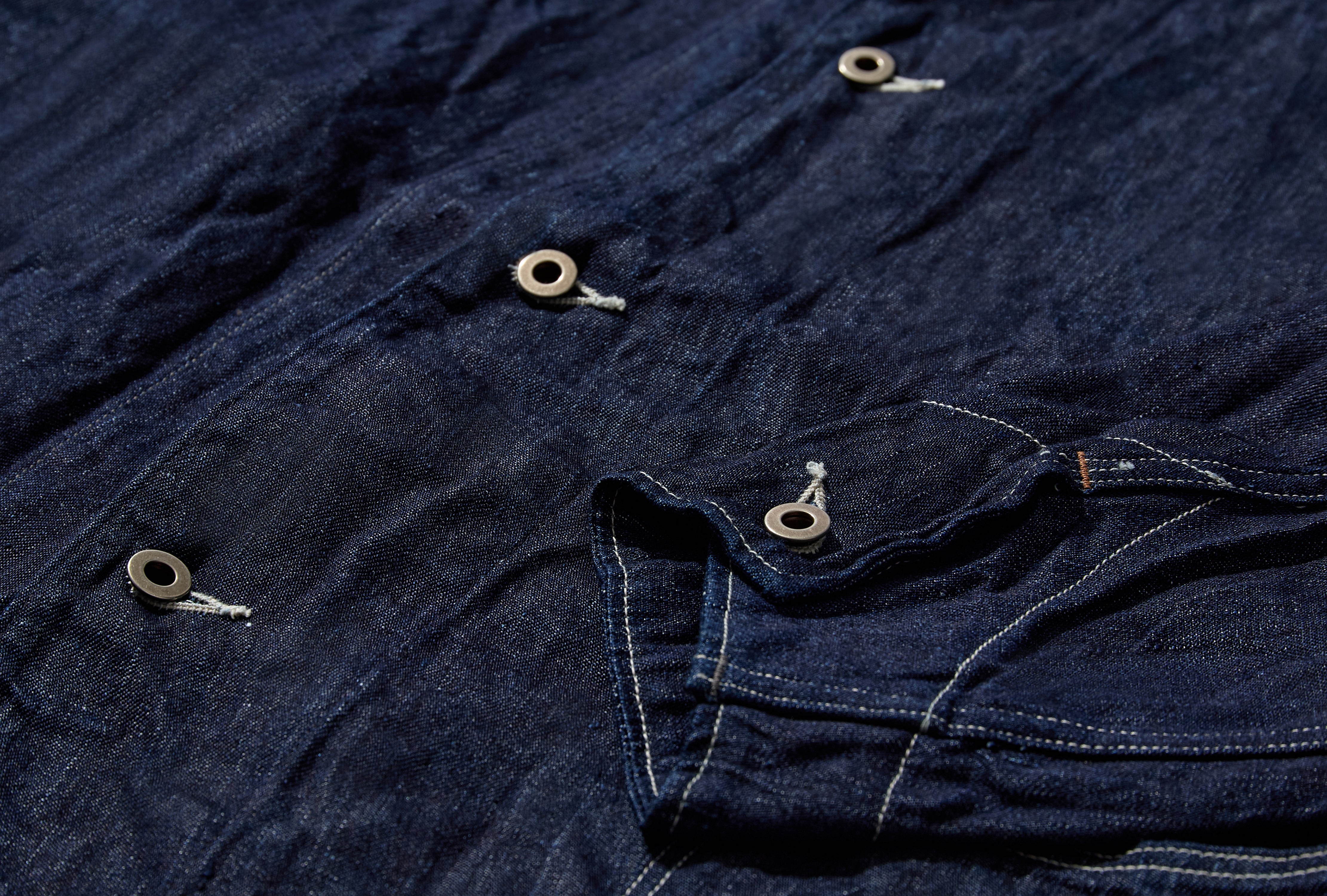 WWII 40'S LINEN DENIM COVERALL - 10OZ DENIM / ONE WASH 01-6250-L81 Blue