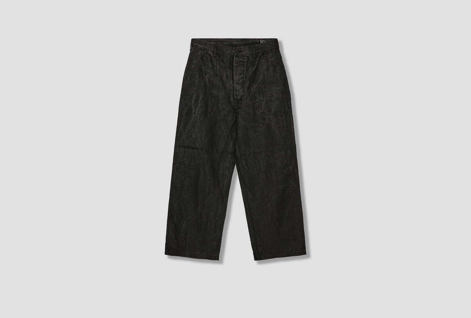 WWII 40'S U.S NAVY SUMI COATED LINEN UTILITY TROUSERS 01-V5130-61 Black