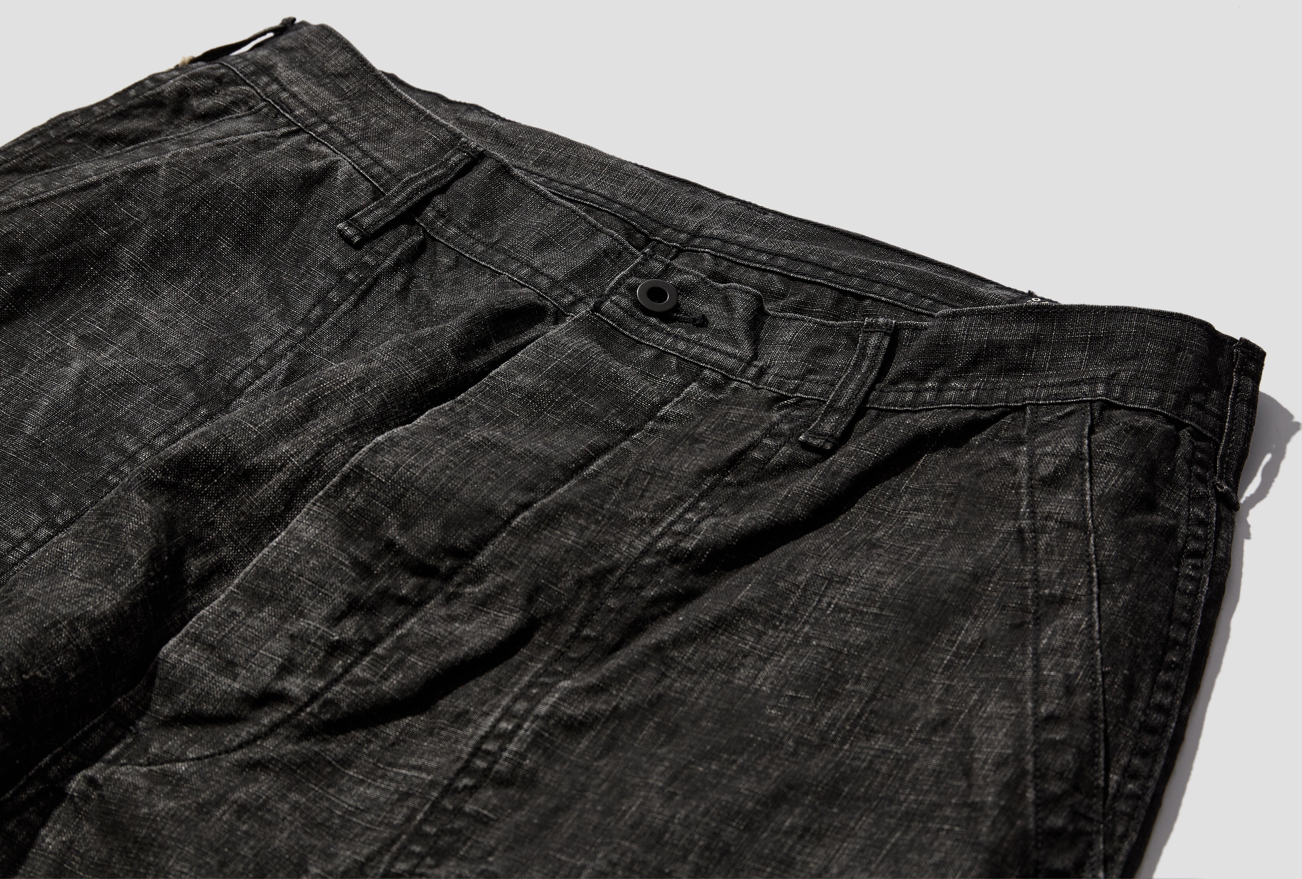 WWII 40'S U.S NAVY SUMI COATED LINEN UTILITY TROUSERS 01-V5130-61 Black