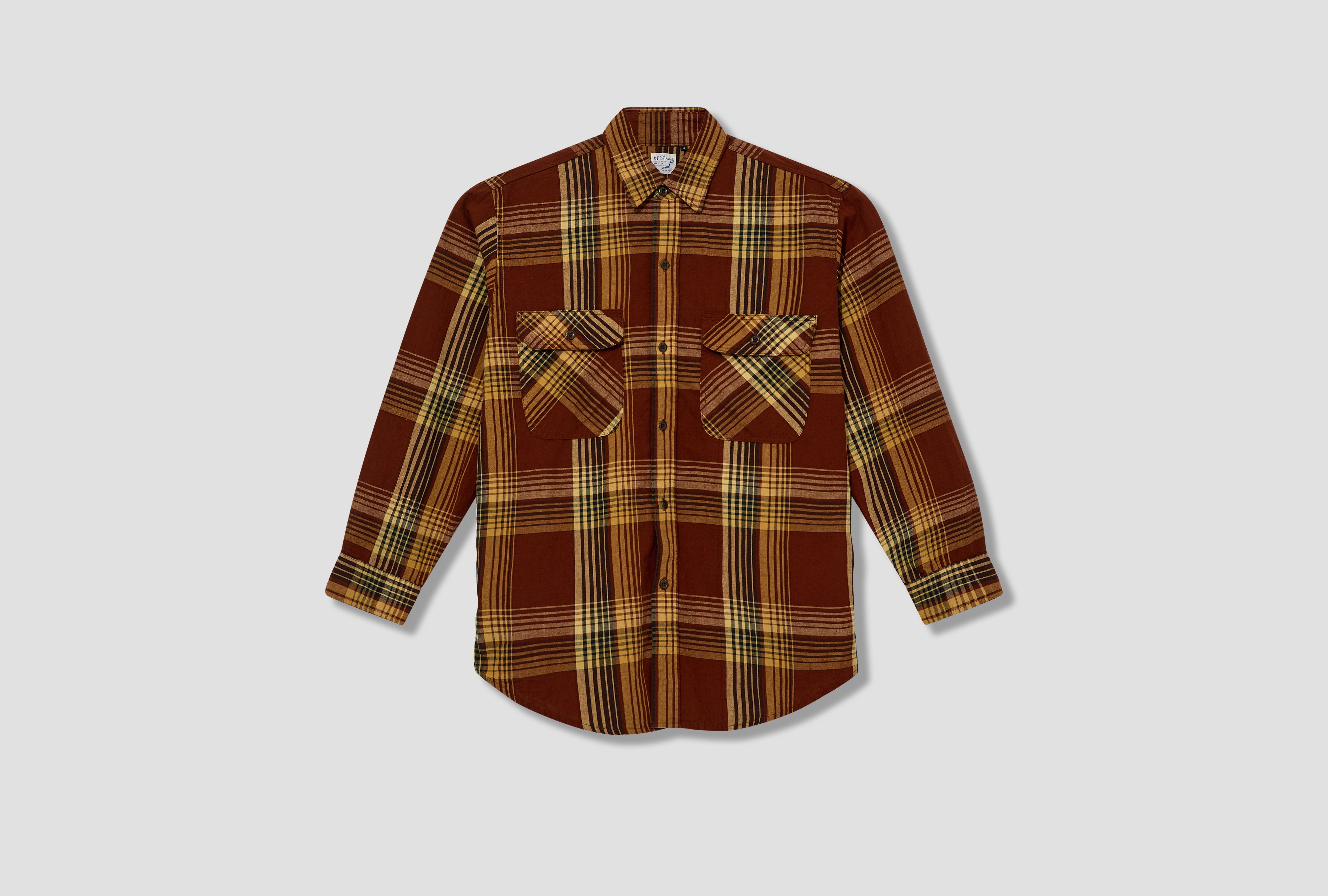 ORIGINAL CHECK WORK SHIRT WITH FLAP POCKET 01-8064-C53 Brown