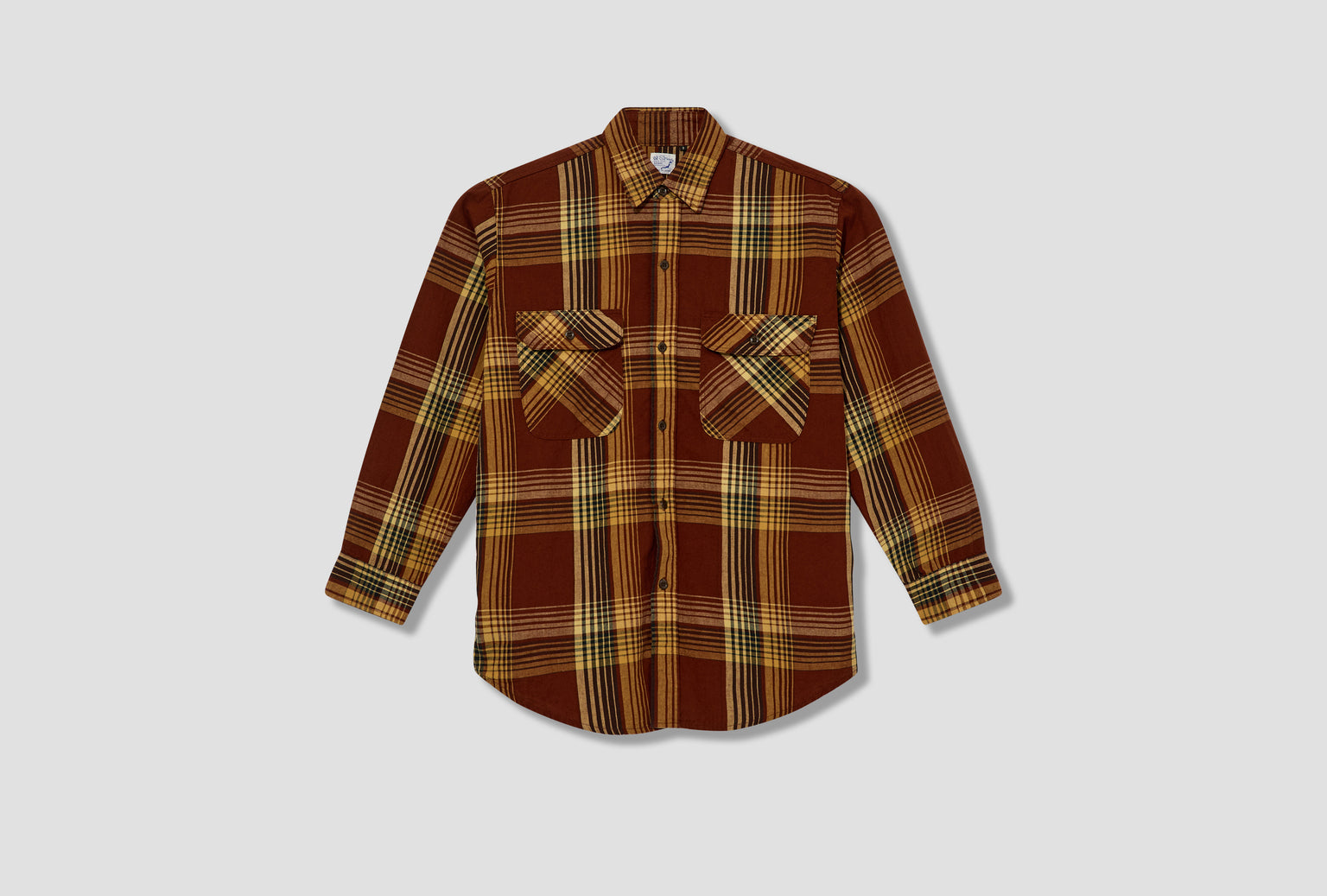 ORIGINAL CHECK WORK SHIRT WITH FLAP POCKET 01-8064-C53 Brown