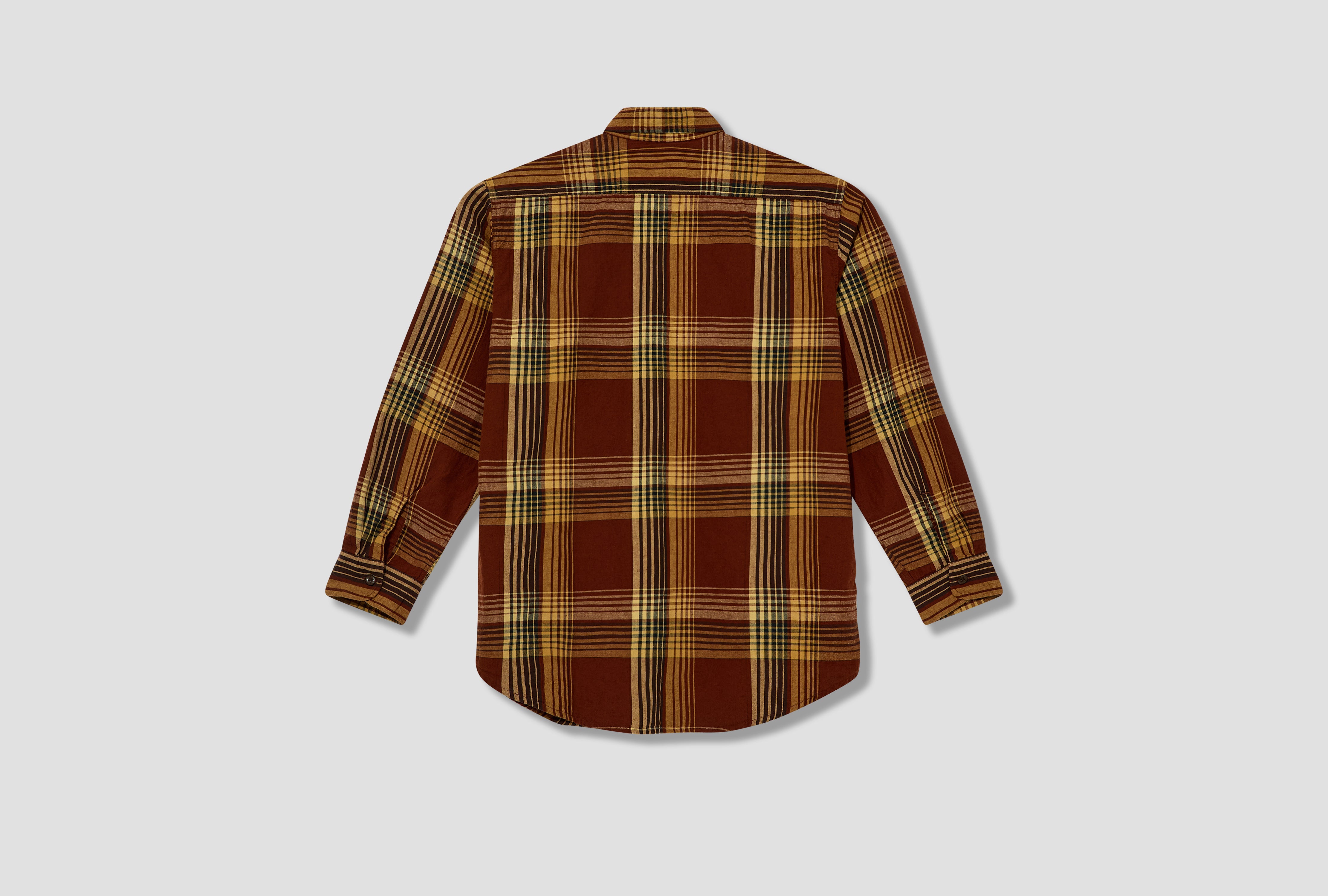 ORIGINAL CHECK WORK SHIRT WITH FLAP POCKET 01-8064-C53 Brown