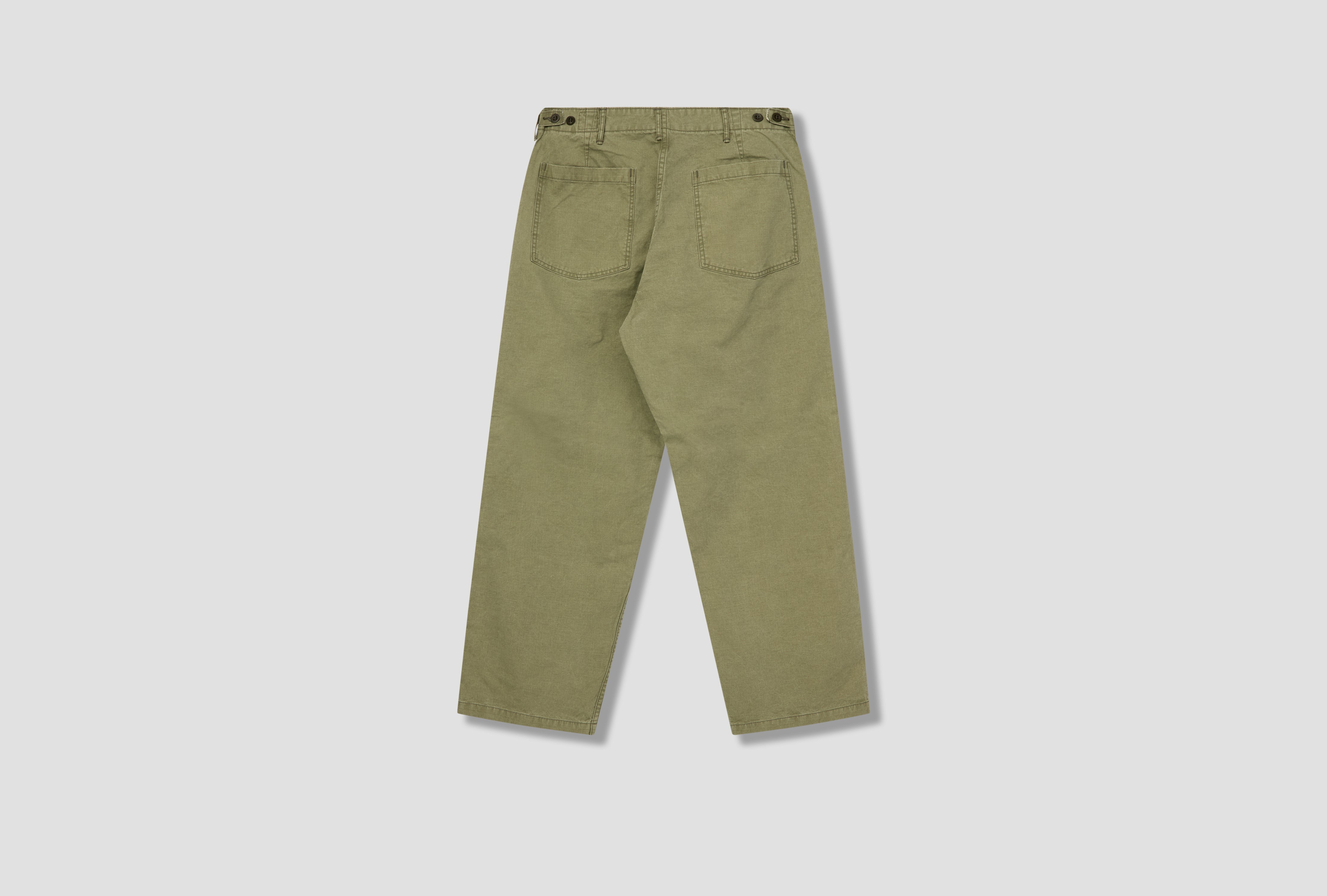 SUMMER FATIGUE PANTS - SLUB CANVAS 01-5103-M16 Green