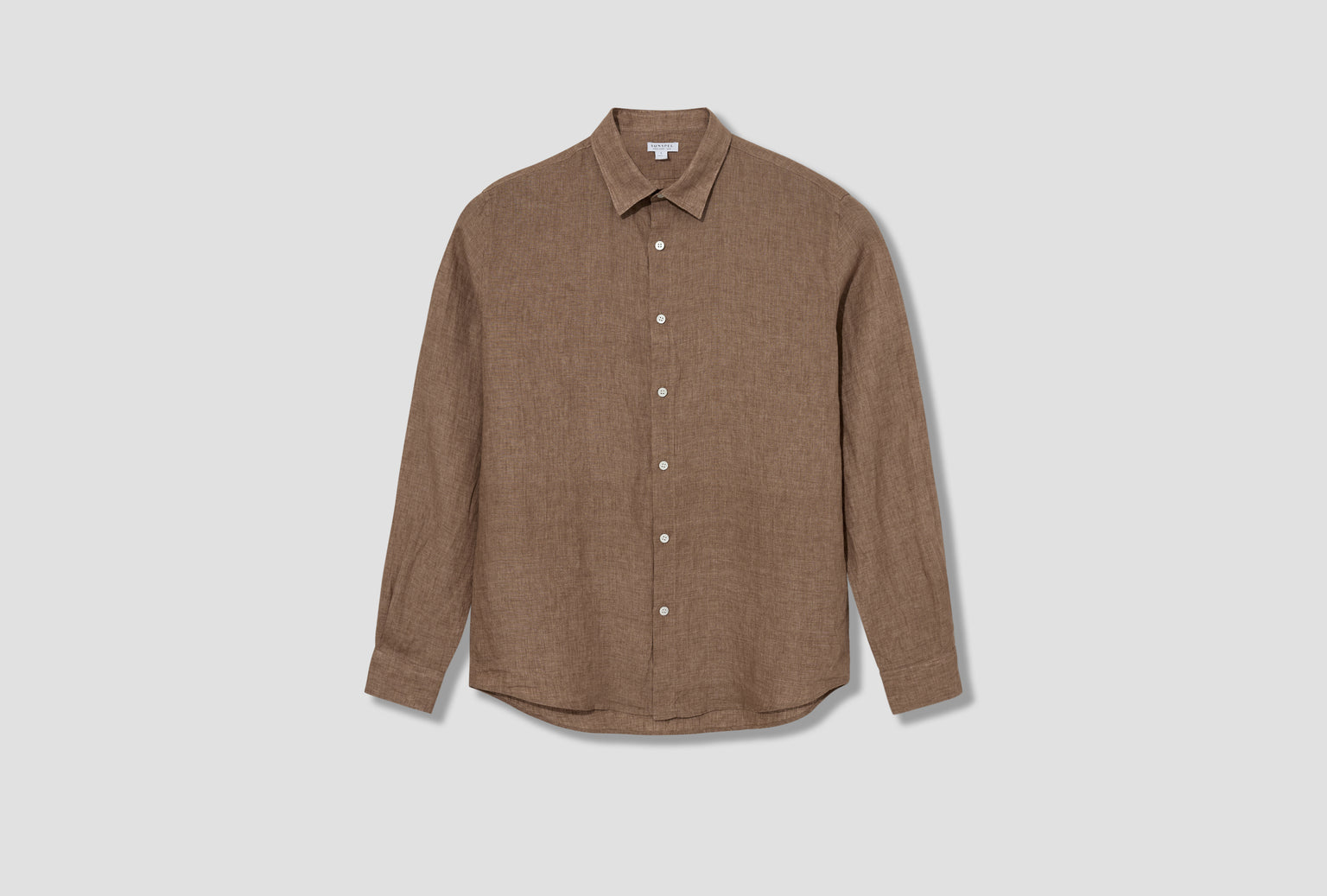 LINEN LS SHIRT MSHT2106 Light brown