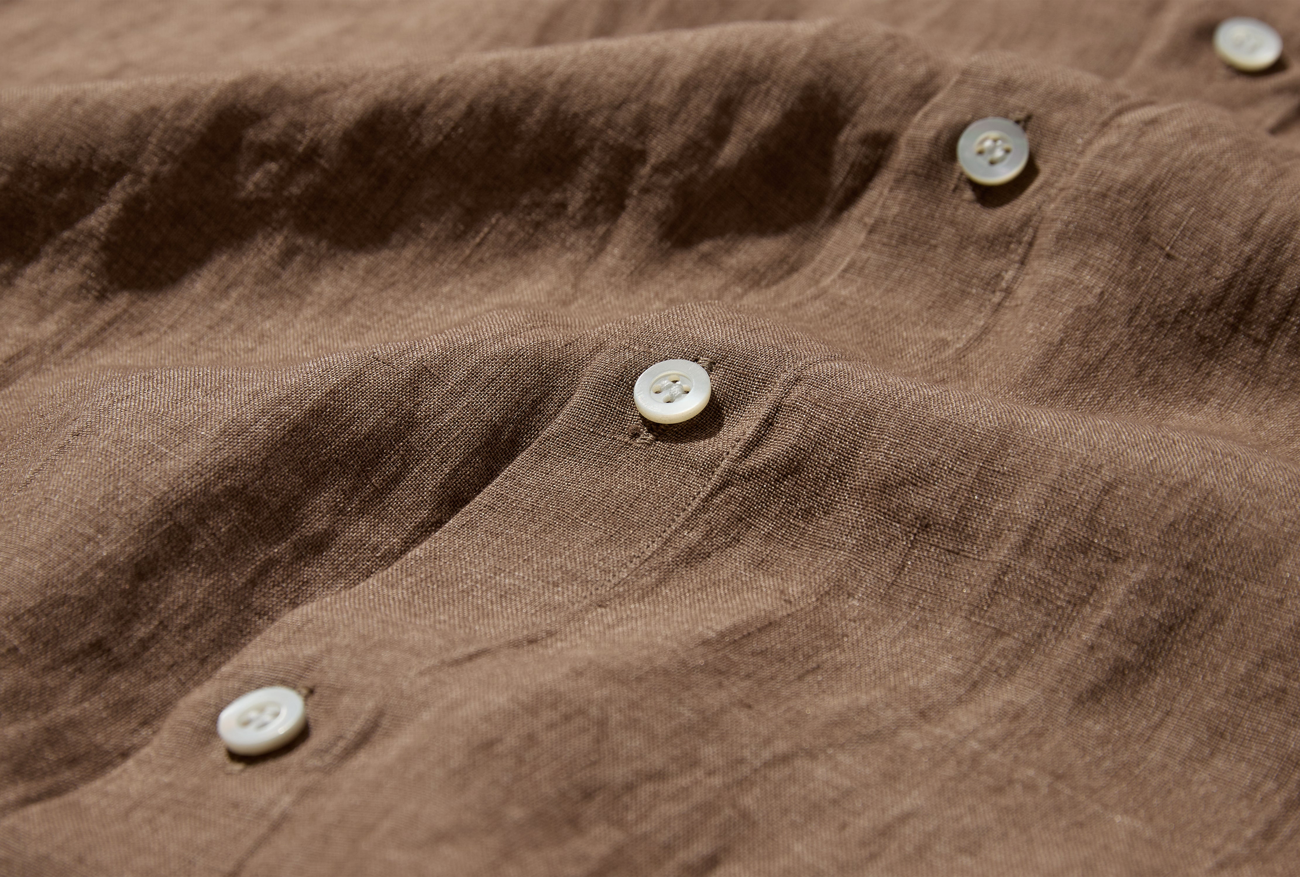 LINEN LS SHIRT MSHT2106 Light brown