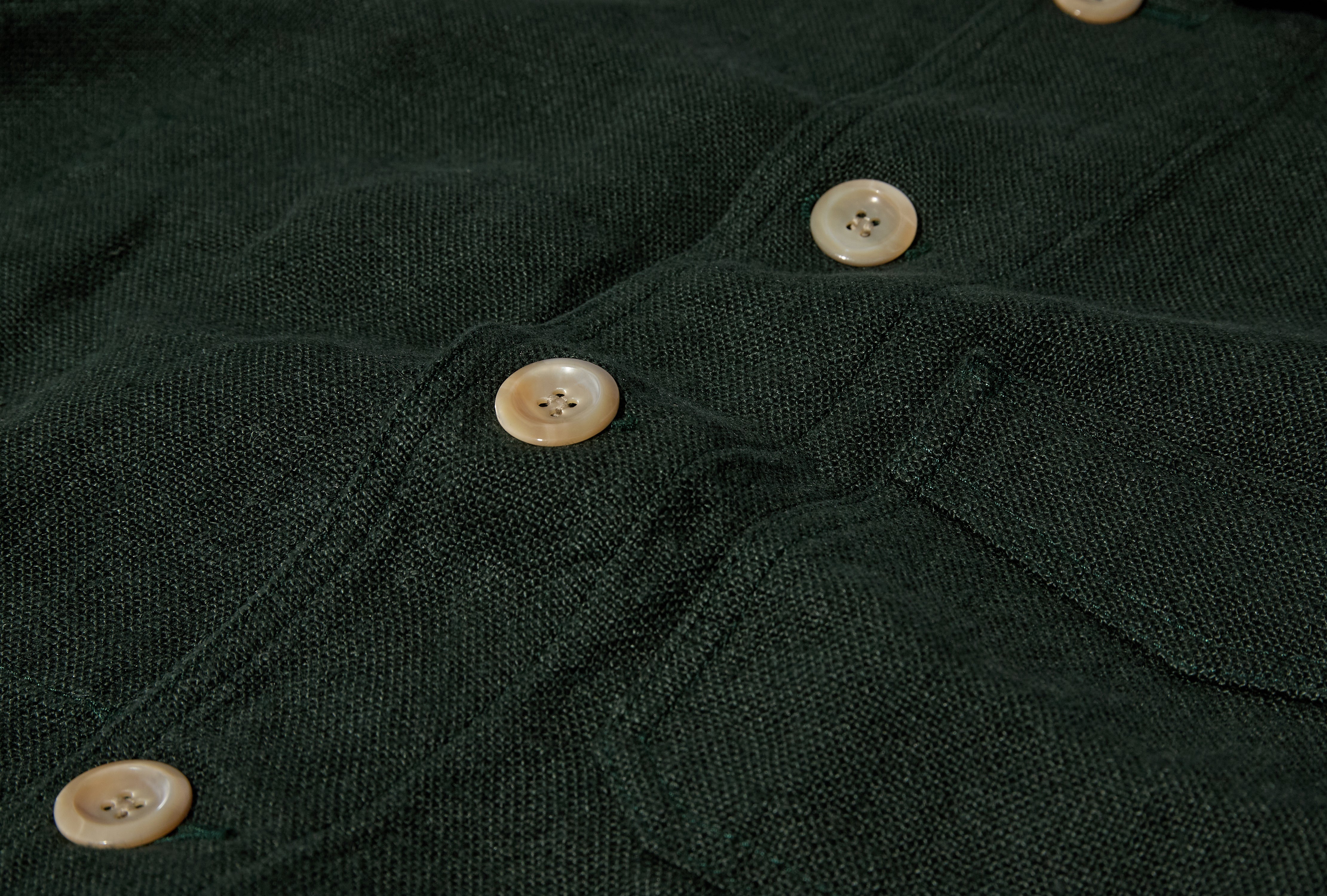 HEAVY LINEN 5-POCKET CHORE JACKET DR2A1B 22085-09 Green