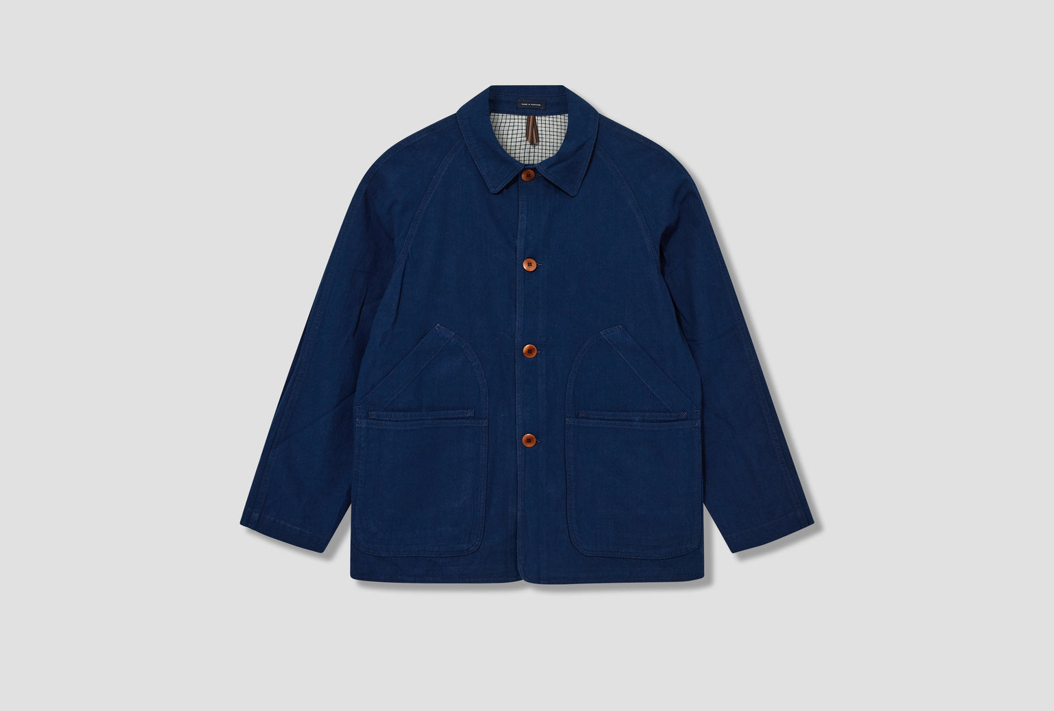 CHECK LINED RAGLAN CHORE DR2A1B 26019-01 Navy