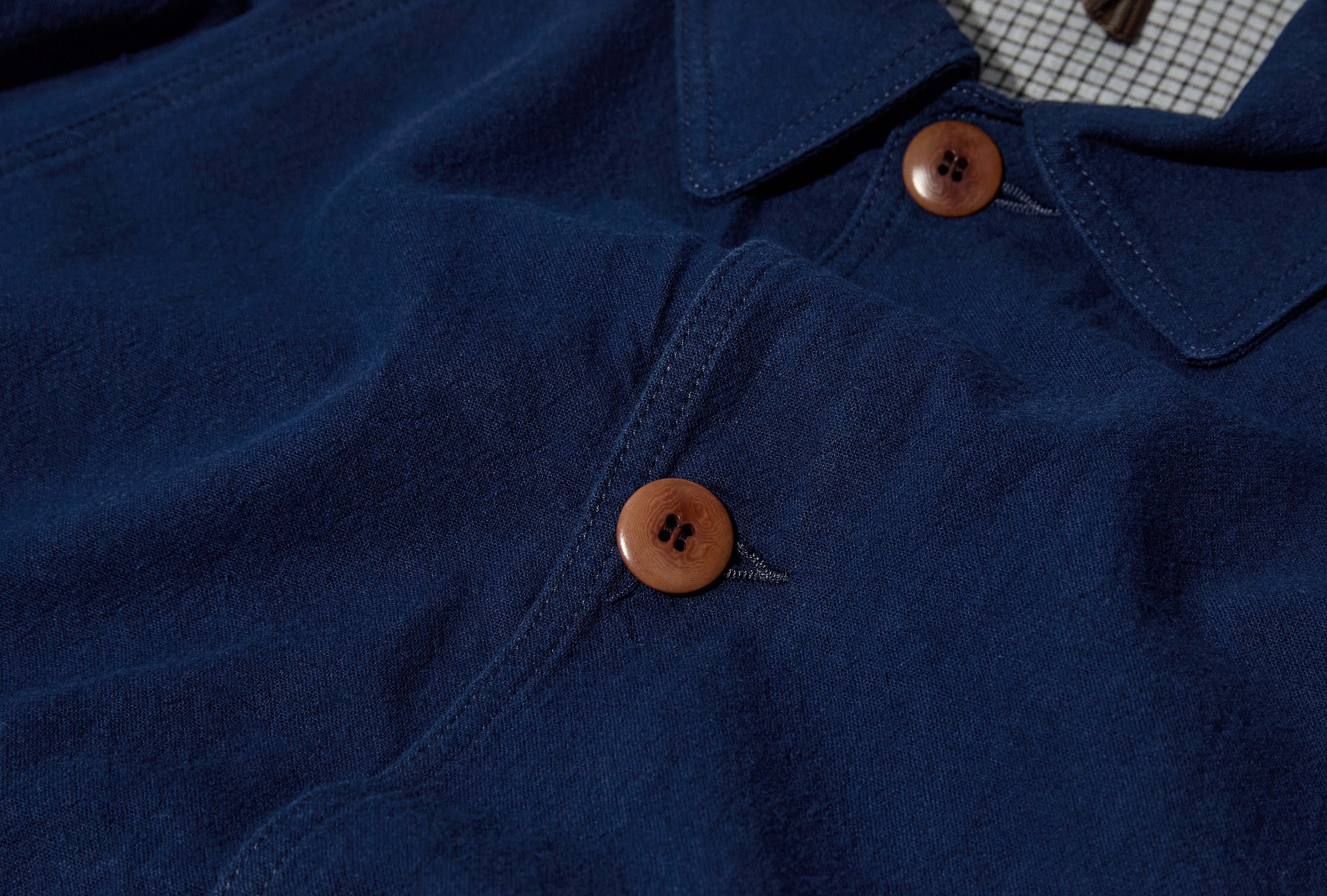 CHECK LINED RAGLAN CHORE DR2A1B 26019-01 Navy