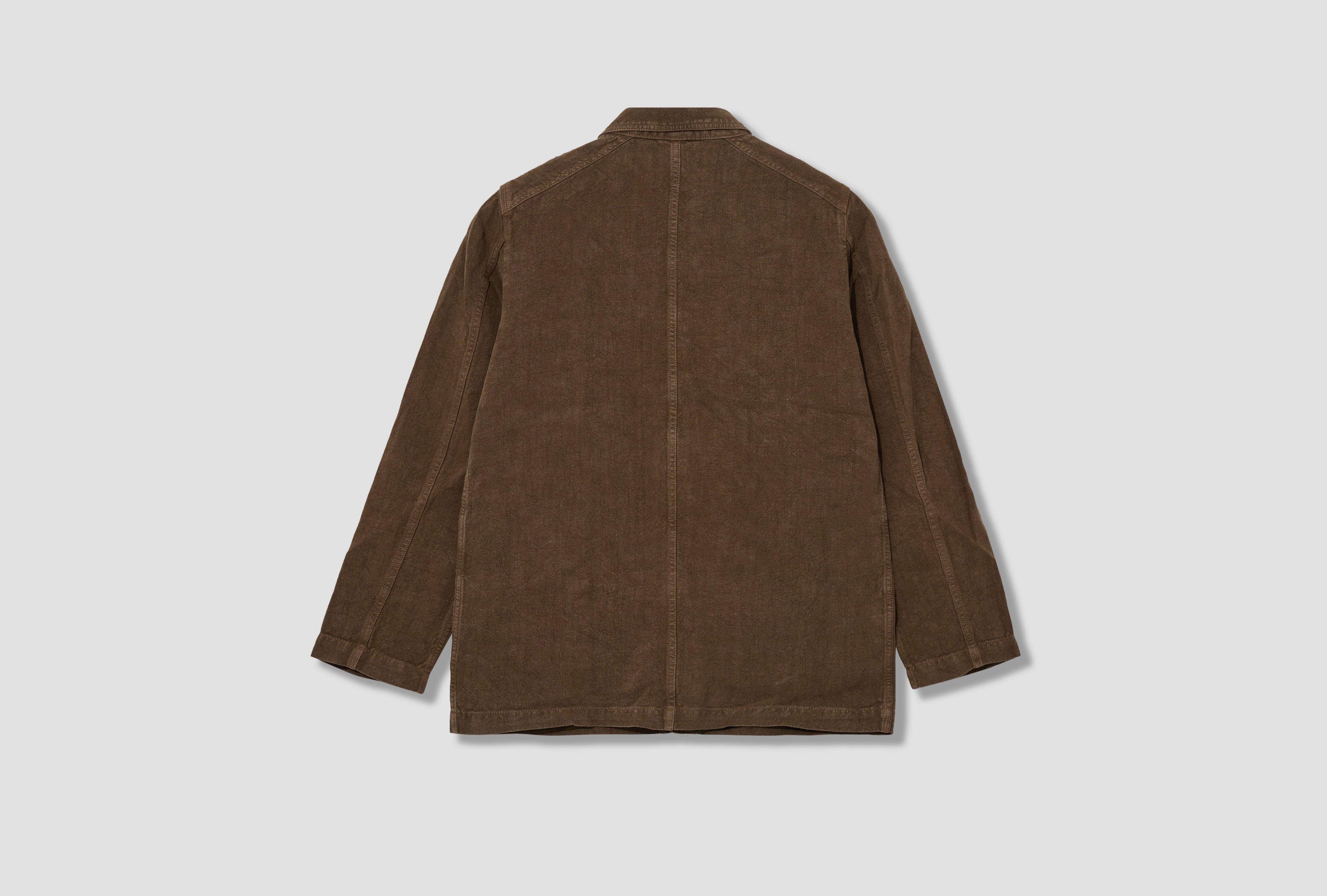 JAPANESE HEAVY LINEN CHORE JACKET DR2A1B 26022-01 Brown