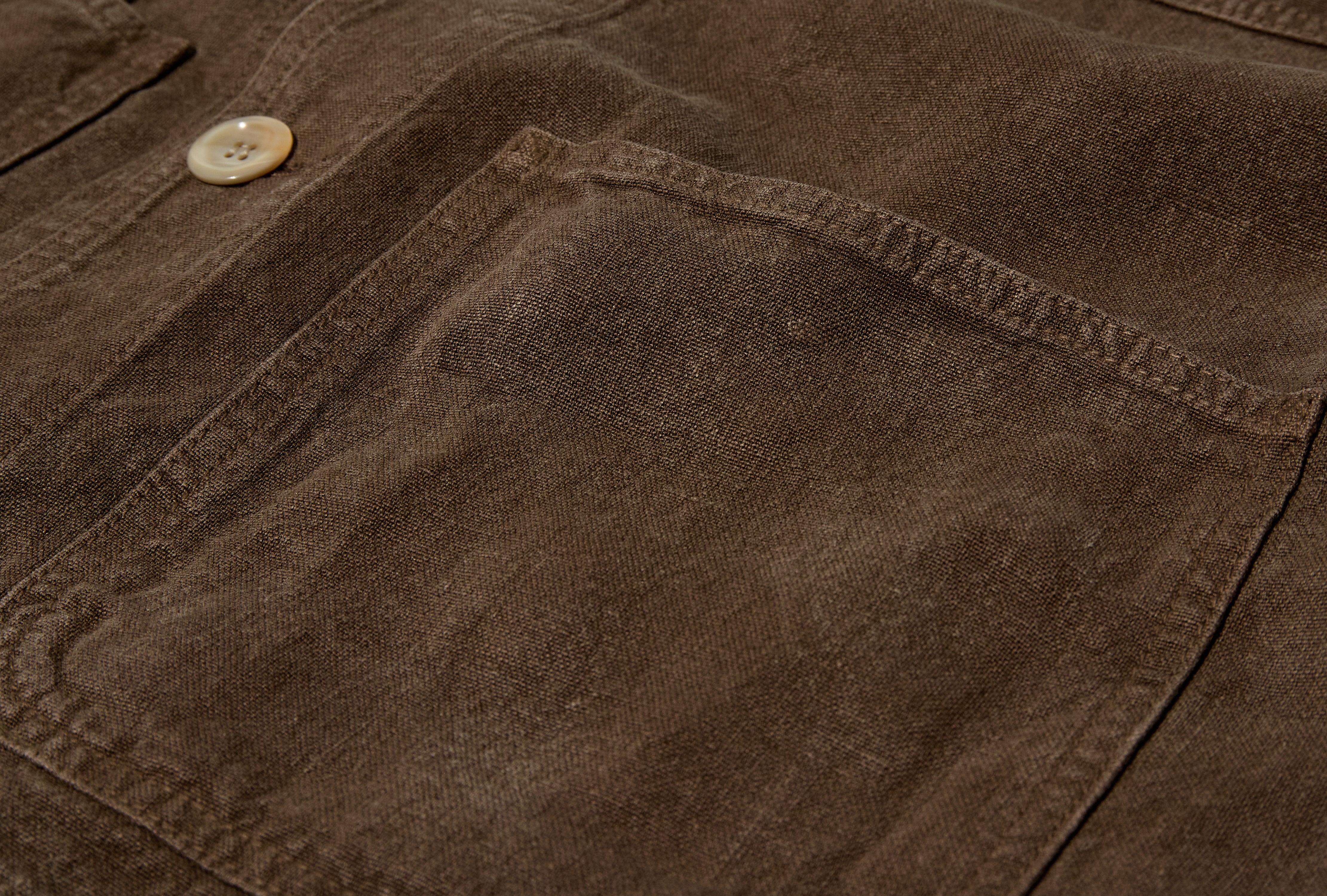 JAPANESE HEAVY LINEN CHORE JACKET DR2A1B 26022-01 Brown