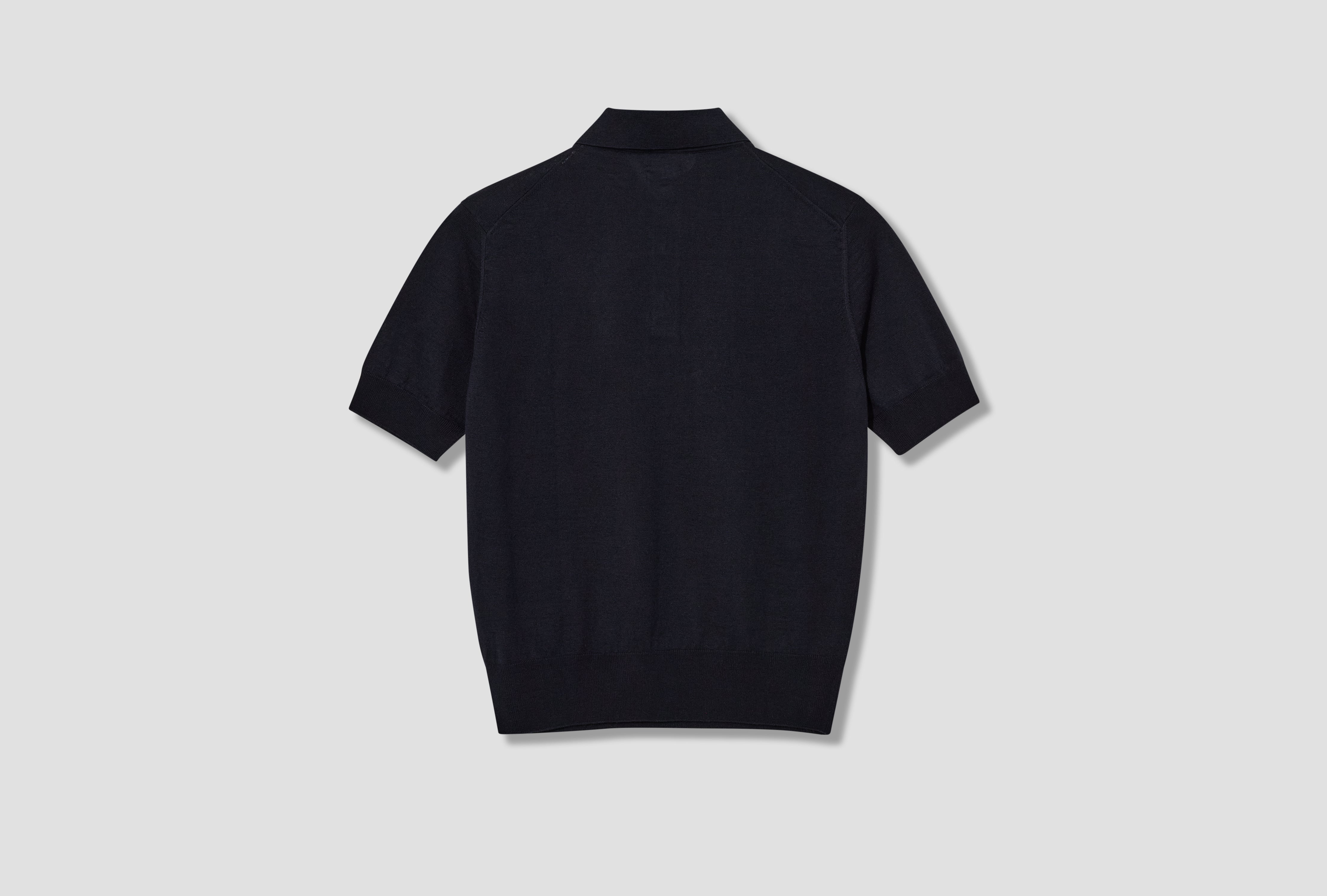 SS LINEN-COTTON KNITTED POLO SHIRT DR2A3G 21275-07 Navy