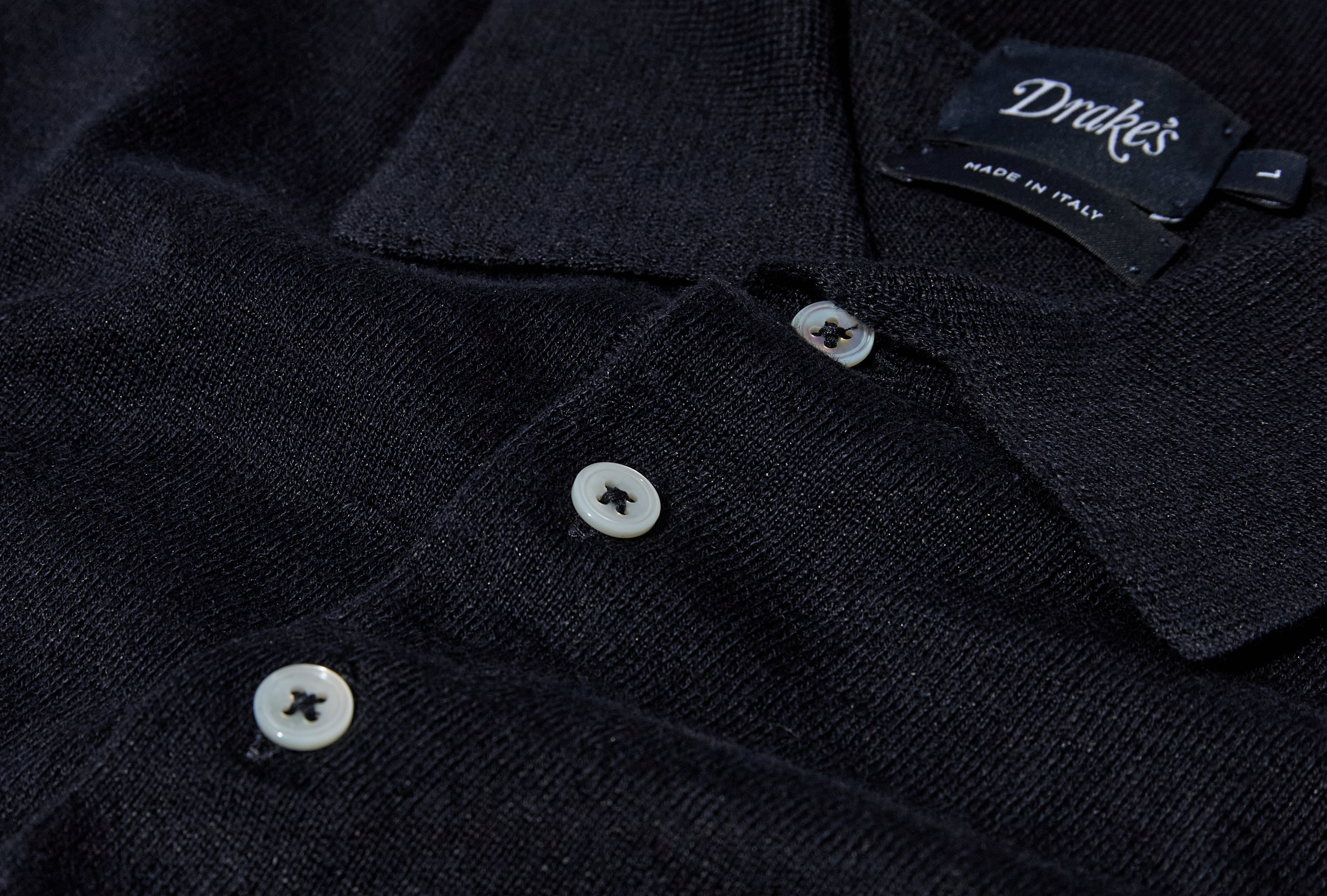 SS LINEN-COTTON KNITTED POLO SHIRT DR2A3G 21275-07 Navy