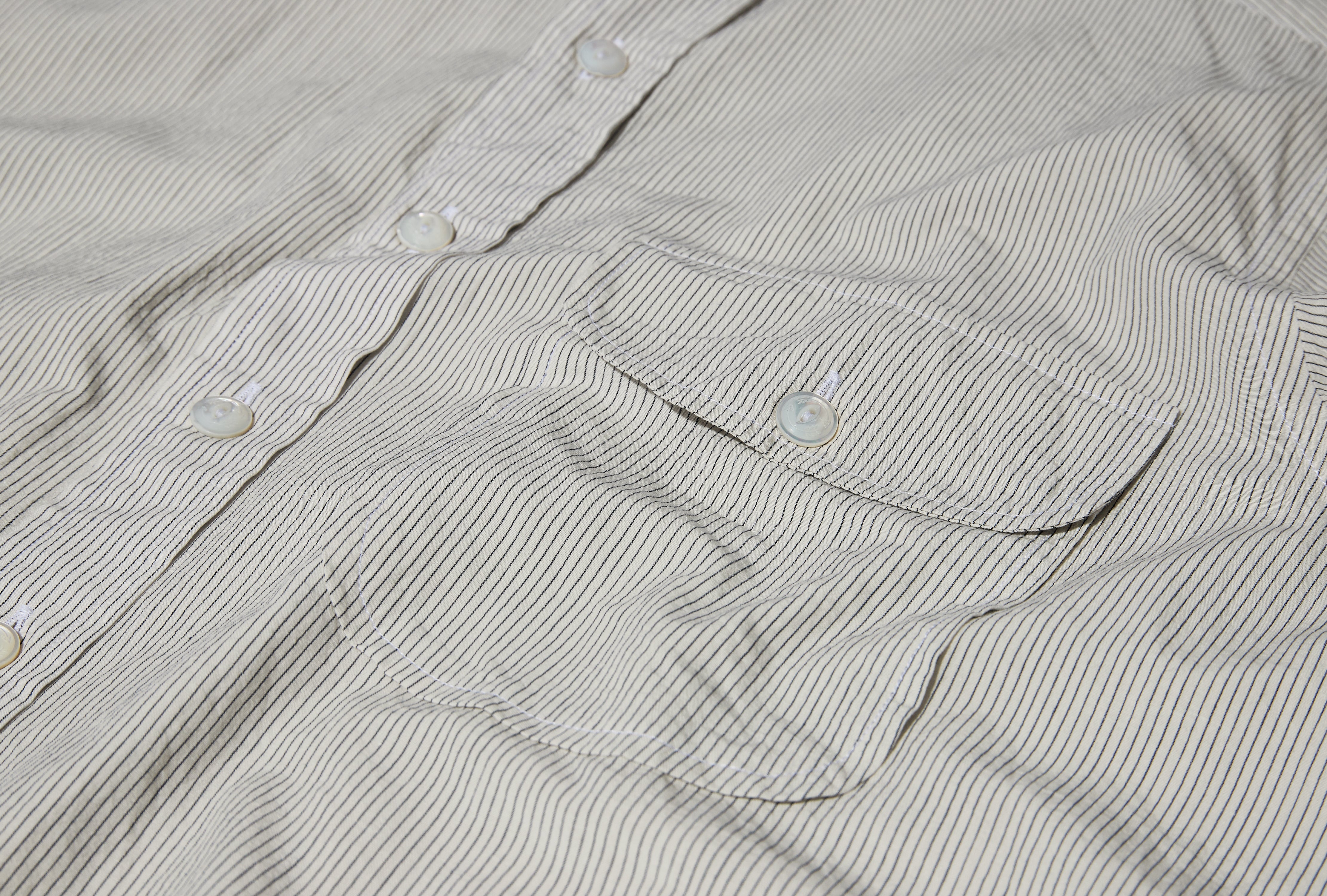 GRAND COLLAR STRIPE BUTTON THROUGH DR2A4N 26068-02 White