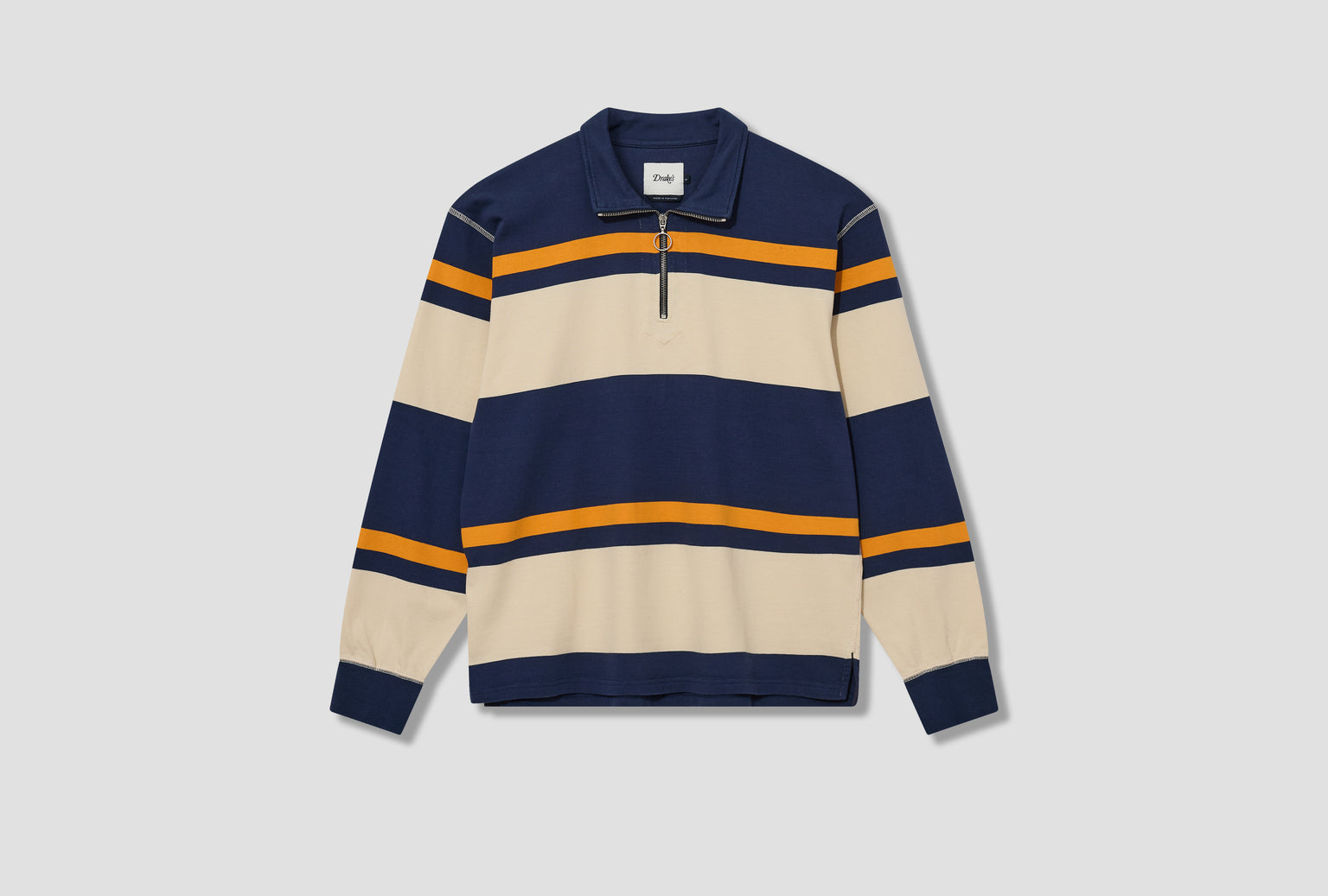 STRIPE QUARTER ZIP RUGBY DR2A5M 26125-01 Navy