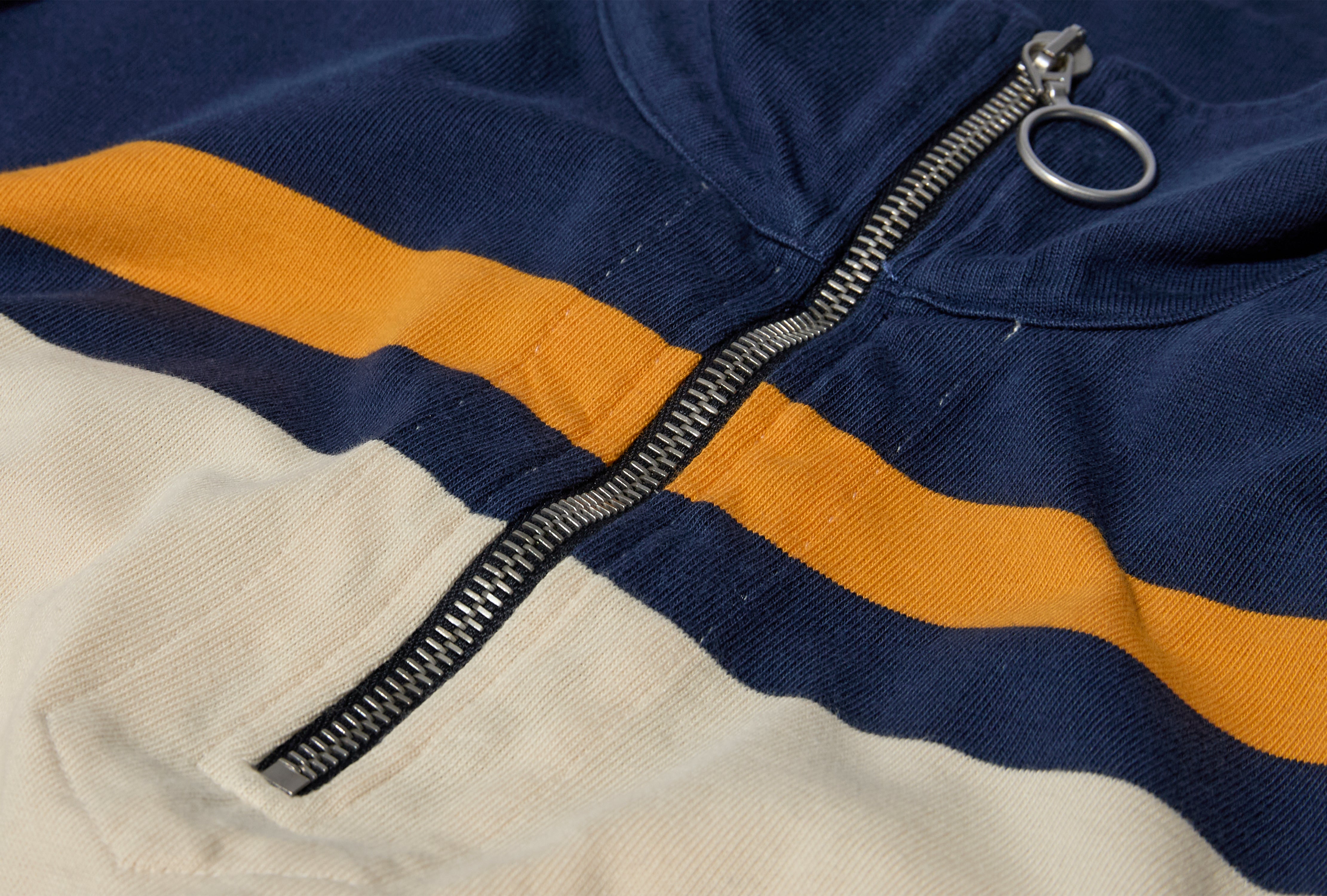 STRIPE QUARTER ZIP RUGBY DR2A5M 26125-01 Navy