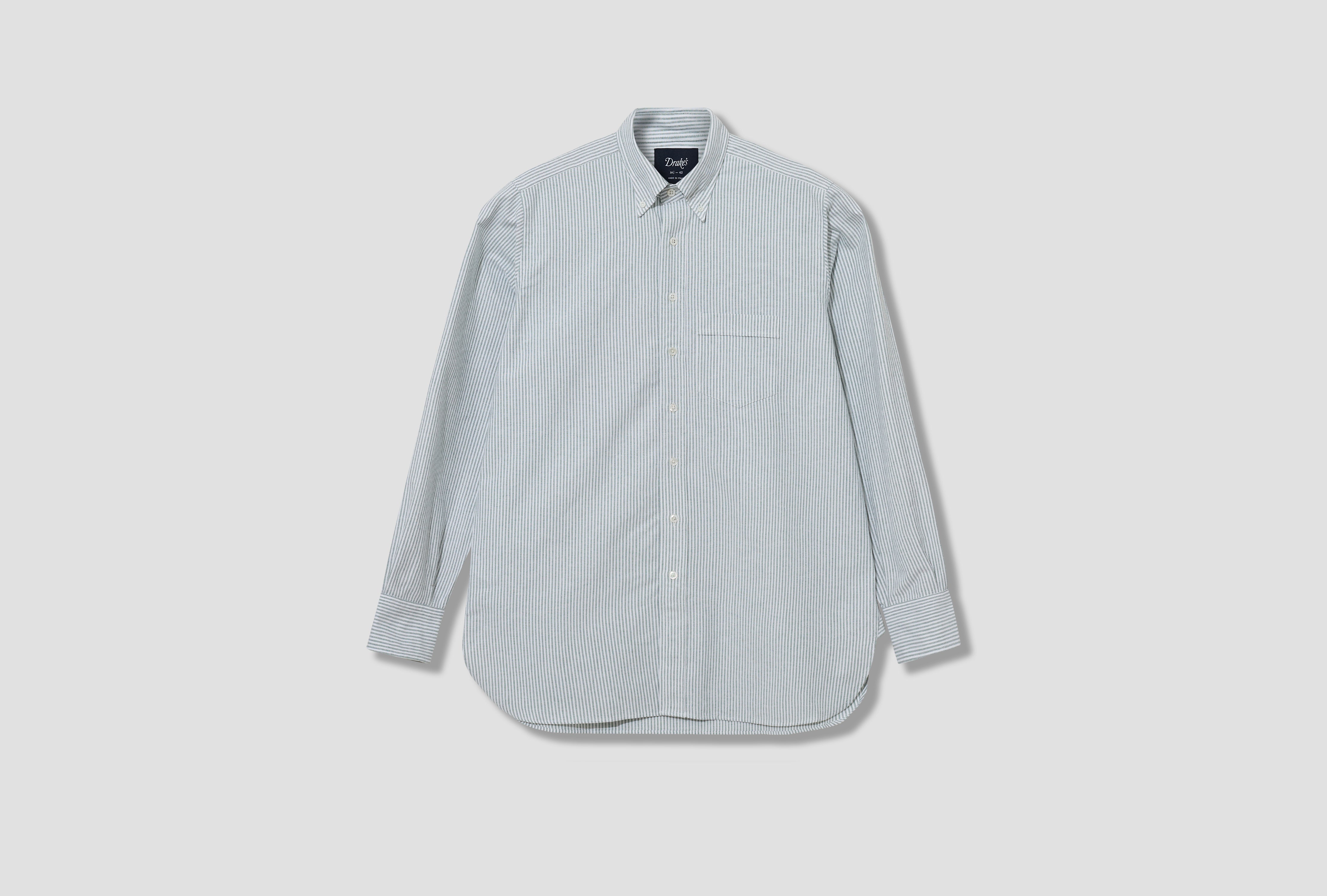 TICKING STRIPE BUTTON DOWN OXFORD SHIRT DR2W4A 21844-10 Green