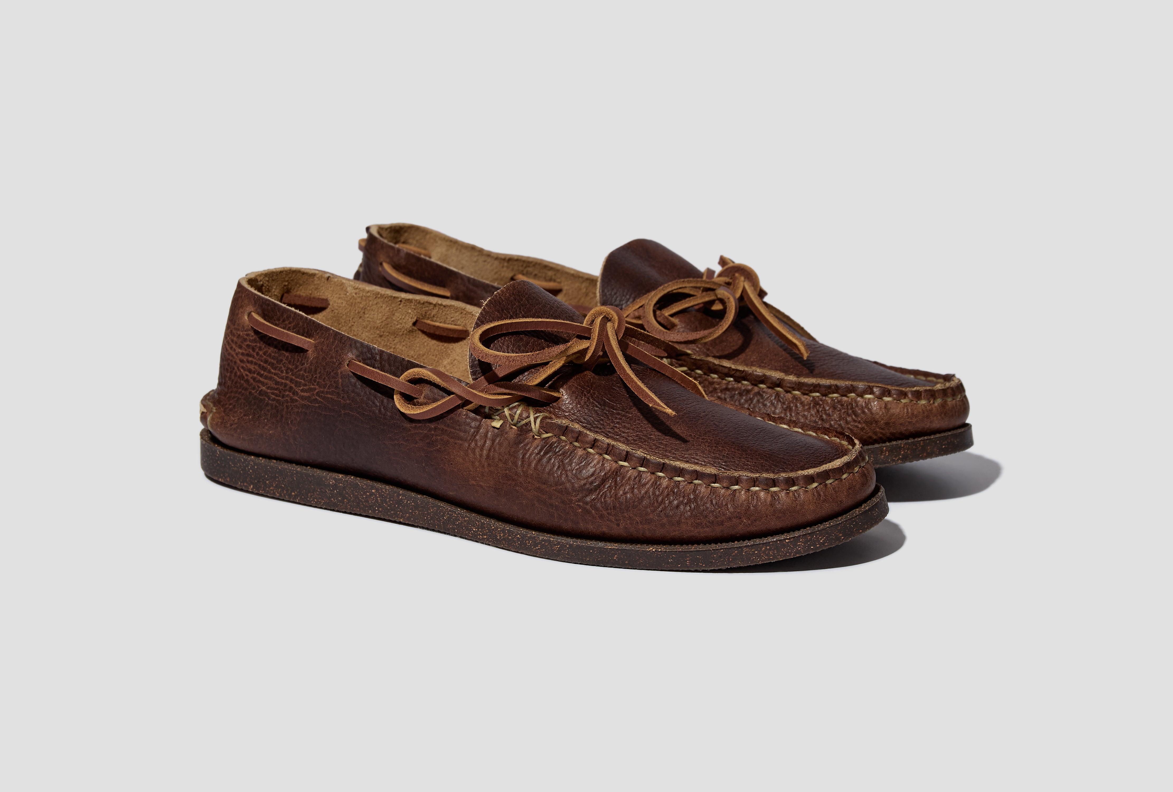 ALL HANDSEWN CANOE MOC WITH CAMP SOLE - CH BROWN 17331M-CHBR-SMU