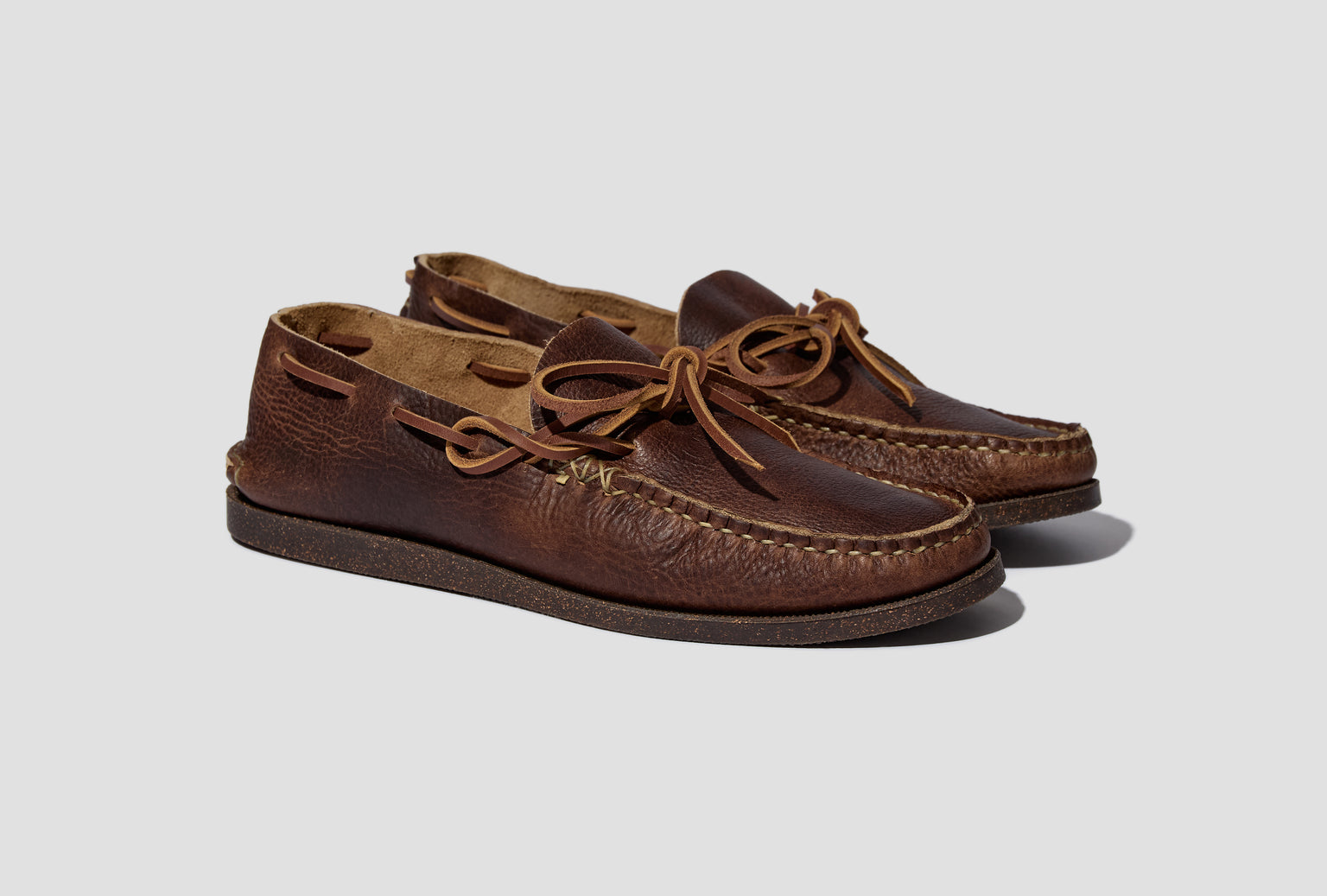 ALL HANDSEWN CANOE MOC WITH CAMP SOLE - CH BROWN 17331M-CHBR-SMU