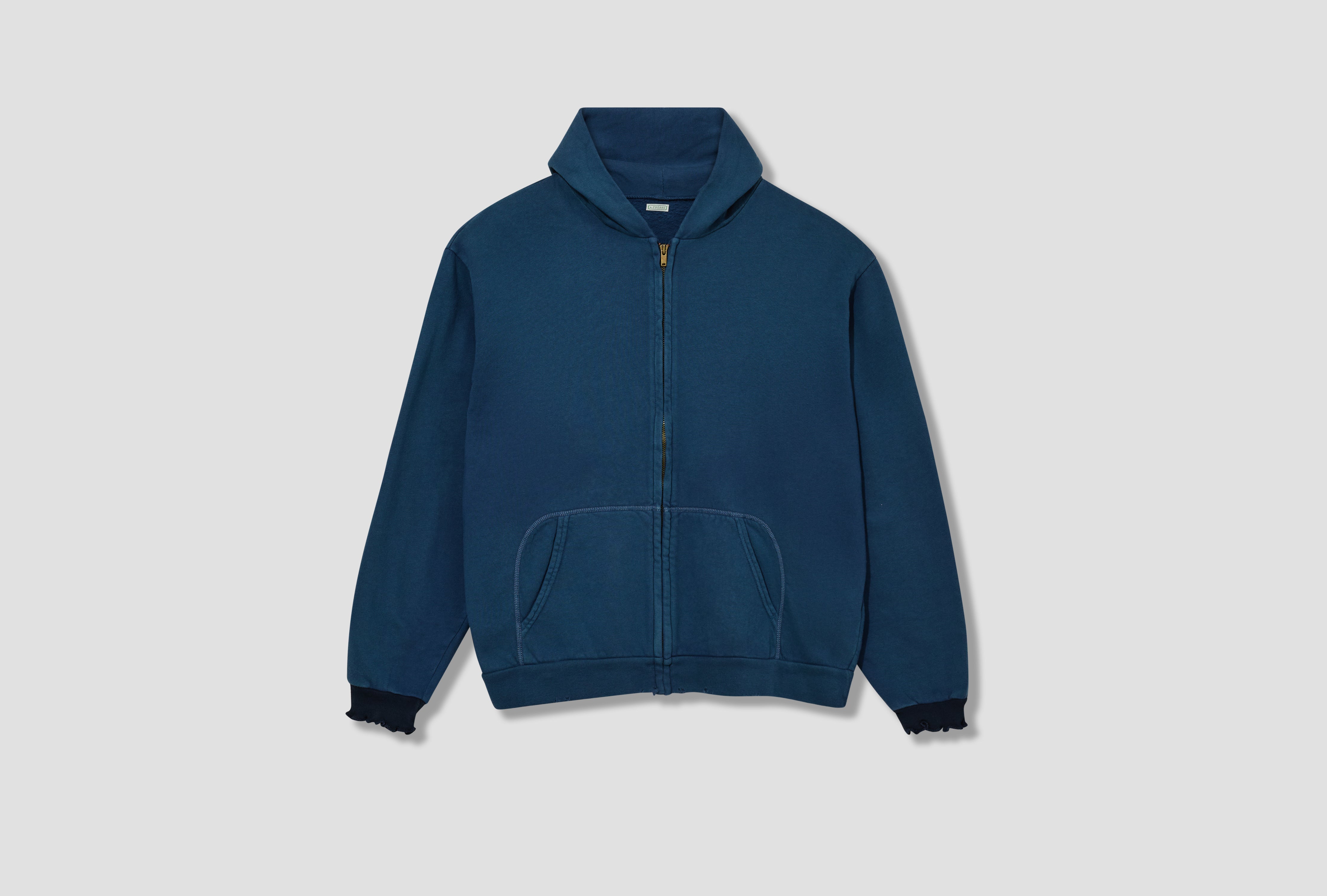 VINTAGE LIGHT WEIGHT ZIP SWEAT HOODIE 26SAP-05-07 Blue