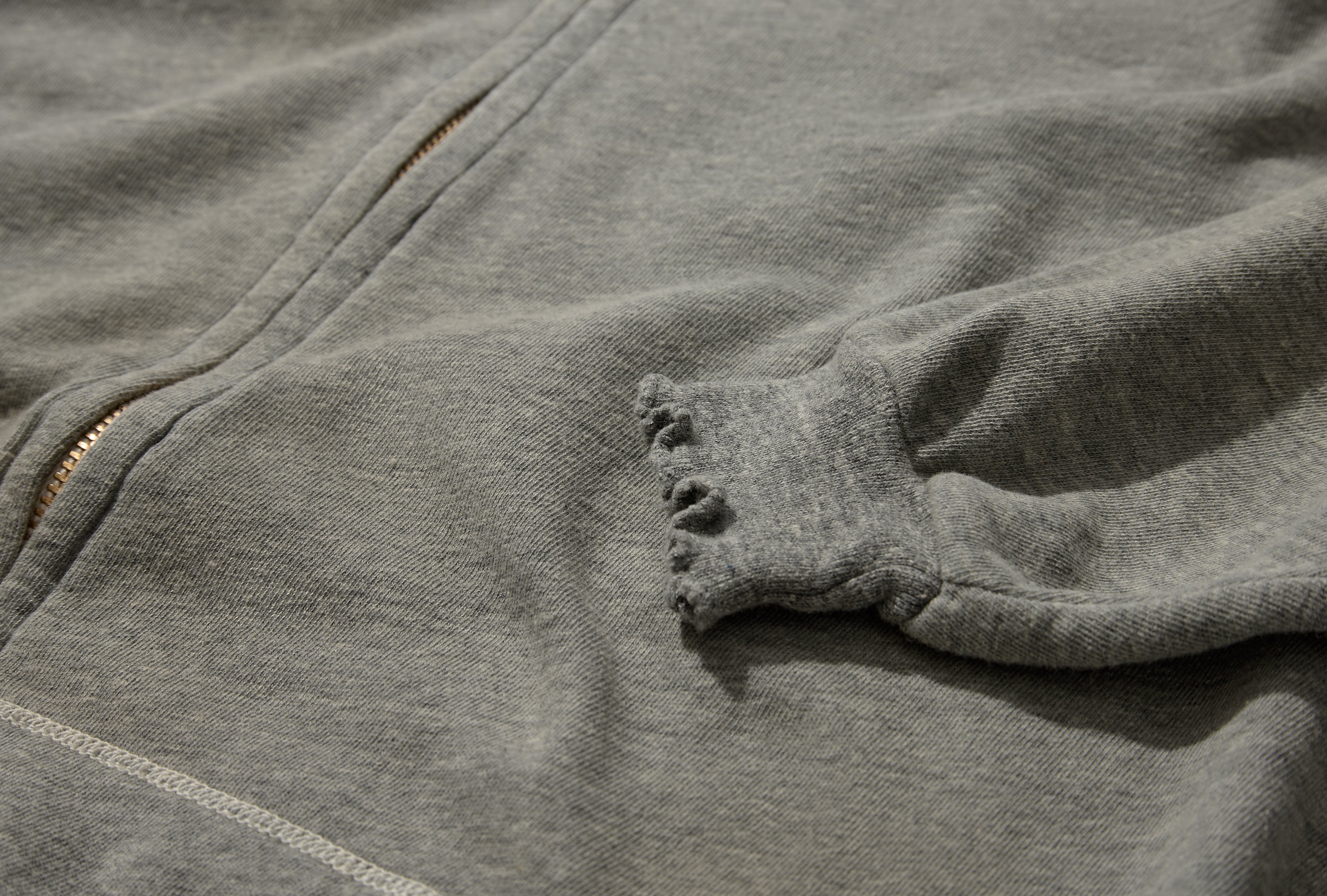 VINTAGE LIGHT WEIGHT ZIP SWEAT HOODIE 26SAP-05-07 Grey