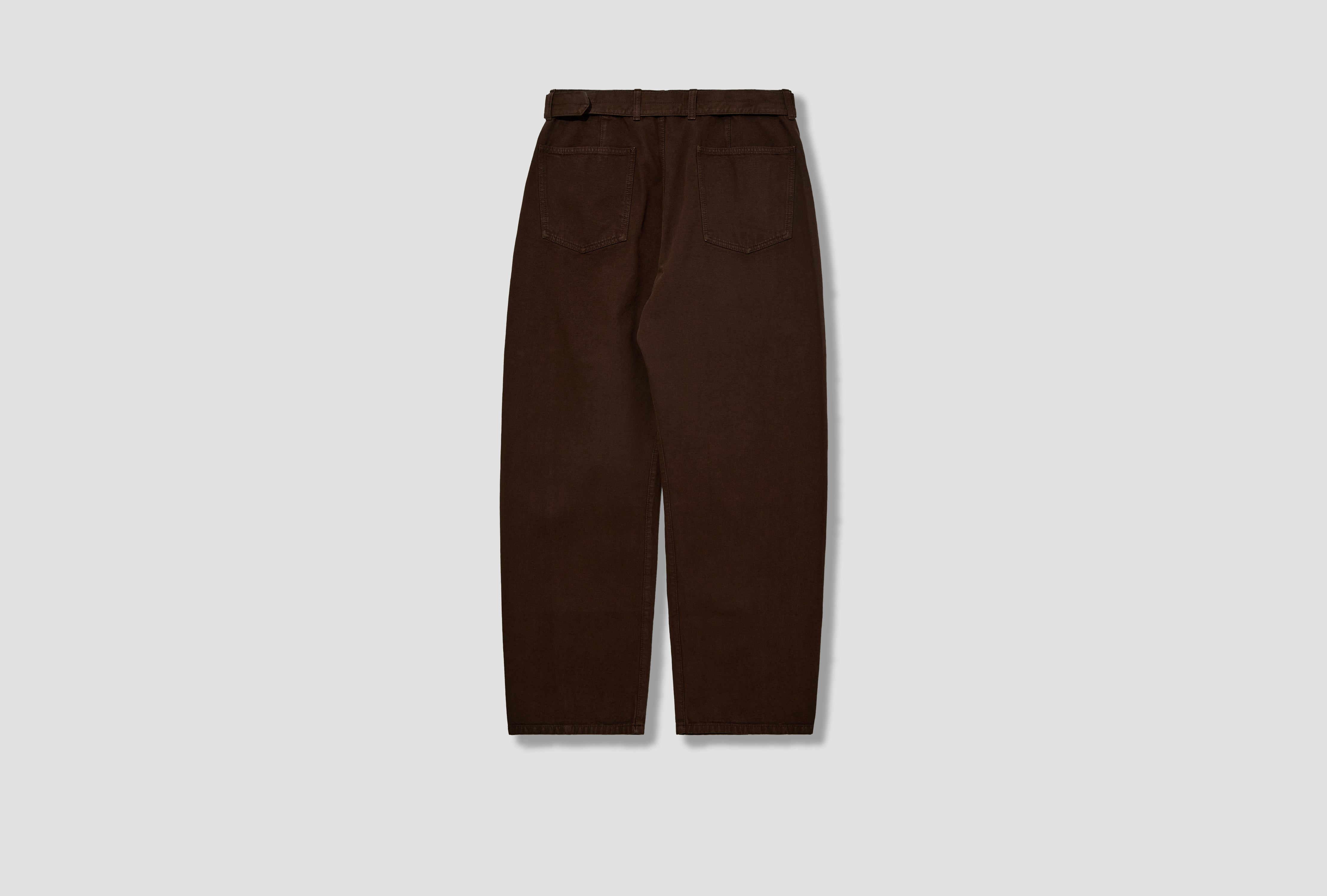 TWISTED BELTED PANTS - GD HEAVY BROKEN TWILL PA326 LD1077 Brown