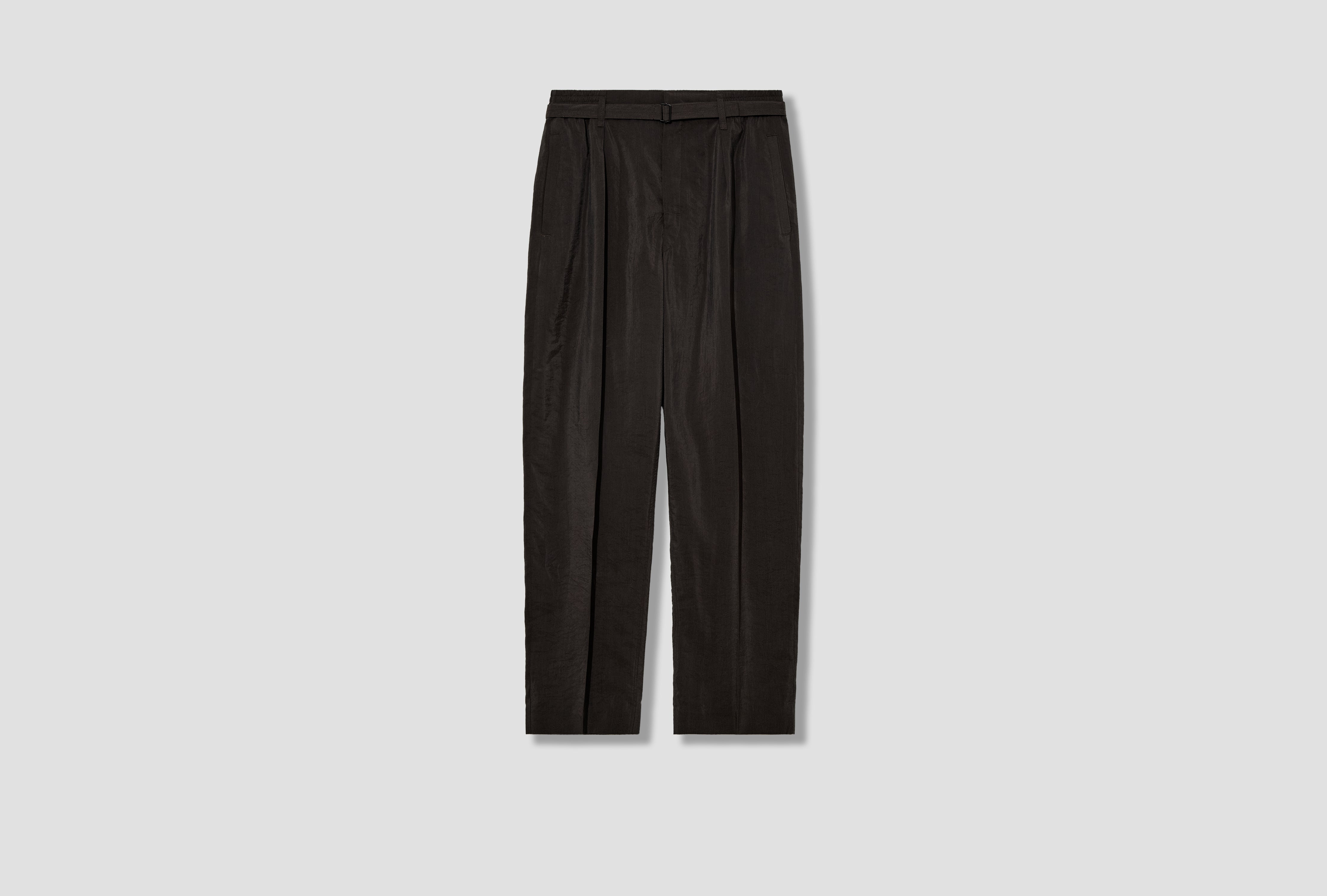 BELTED RELAXED PANTS - DRY SILK PA1353 LF1308 Dark brown