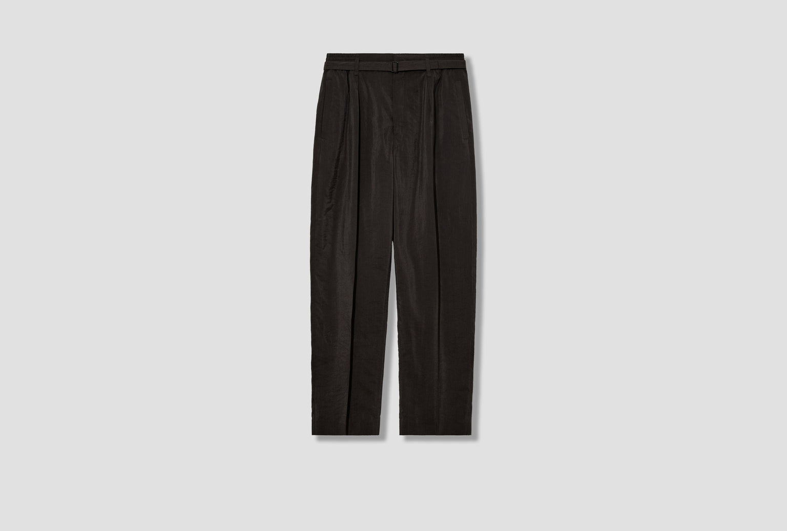 BELTED RELAXED PANTS - DRY SILK PA1353 LF1308 Dark brown