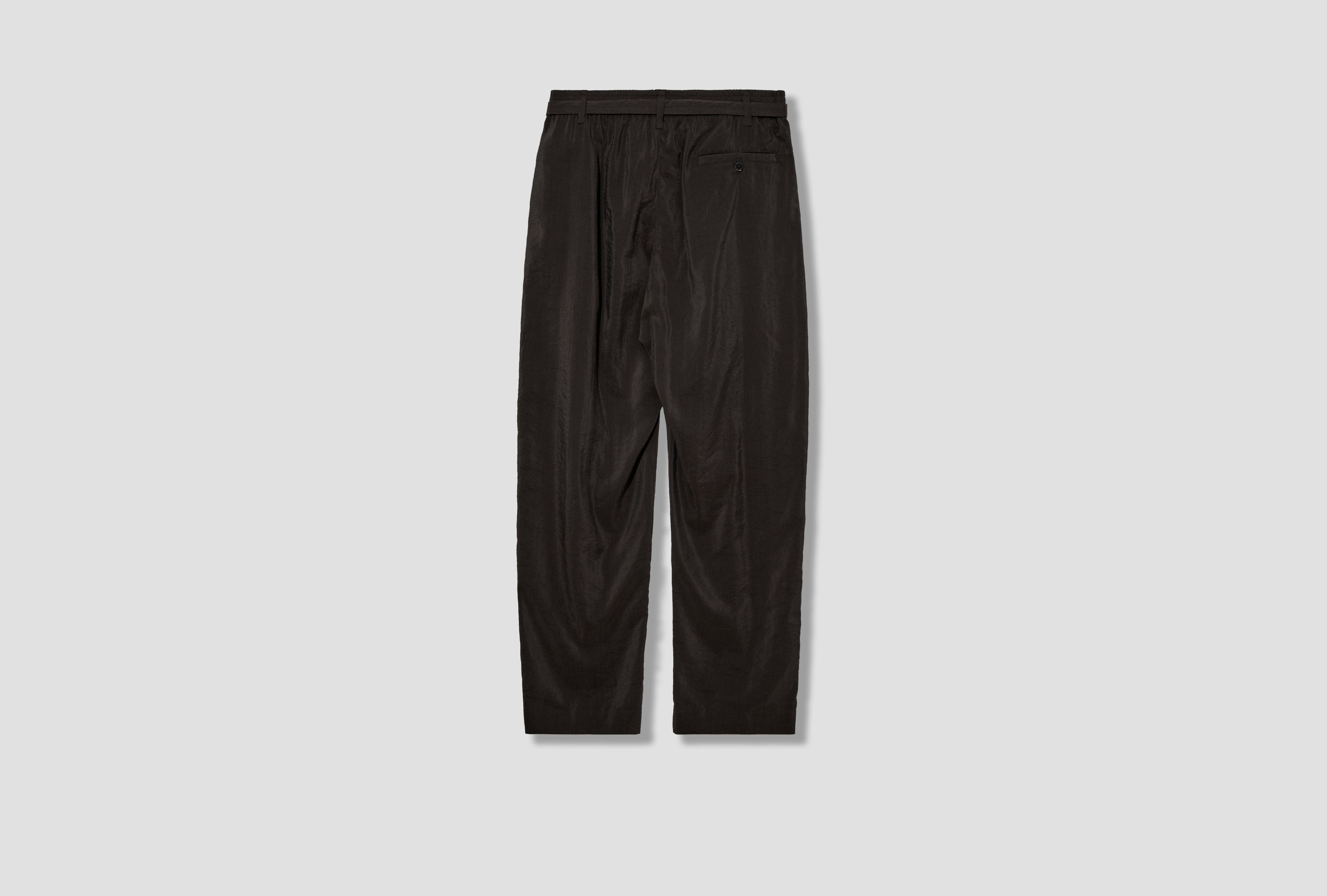 BELTED RELAXED PANTS - DRY SILK PA1353 LF1308 Dark brown