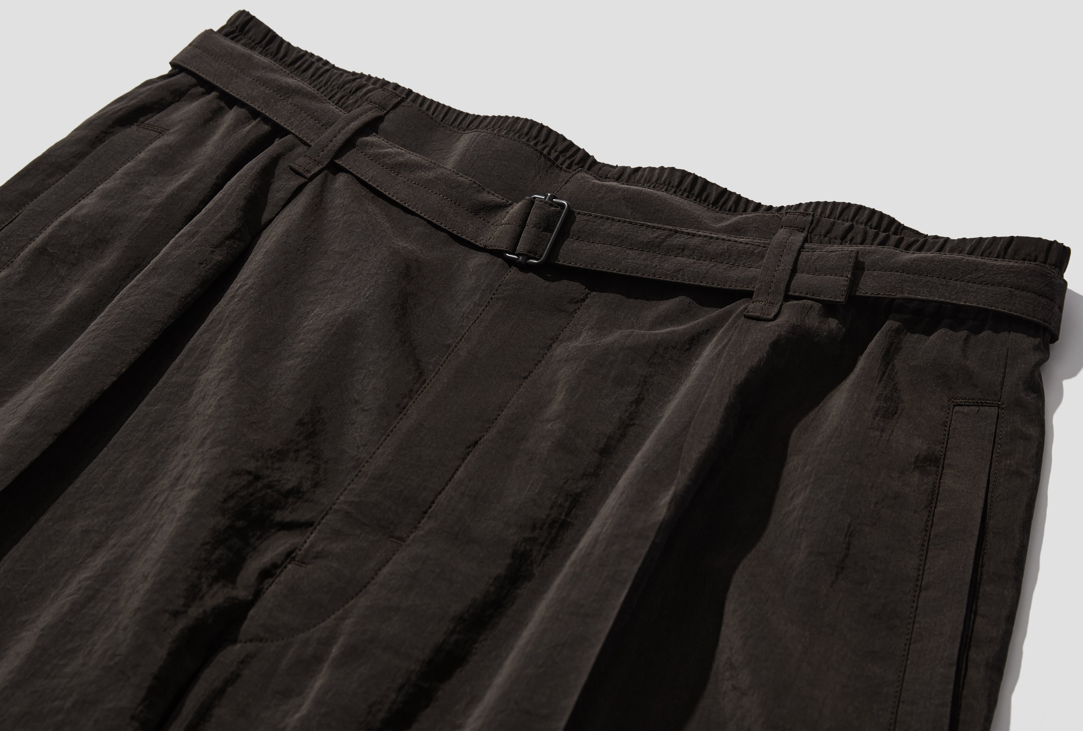 BELTED RELAXED PANTS - DRY SILK PA1353 LF1308 Dark brown