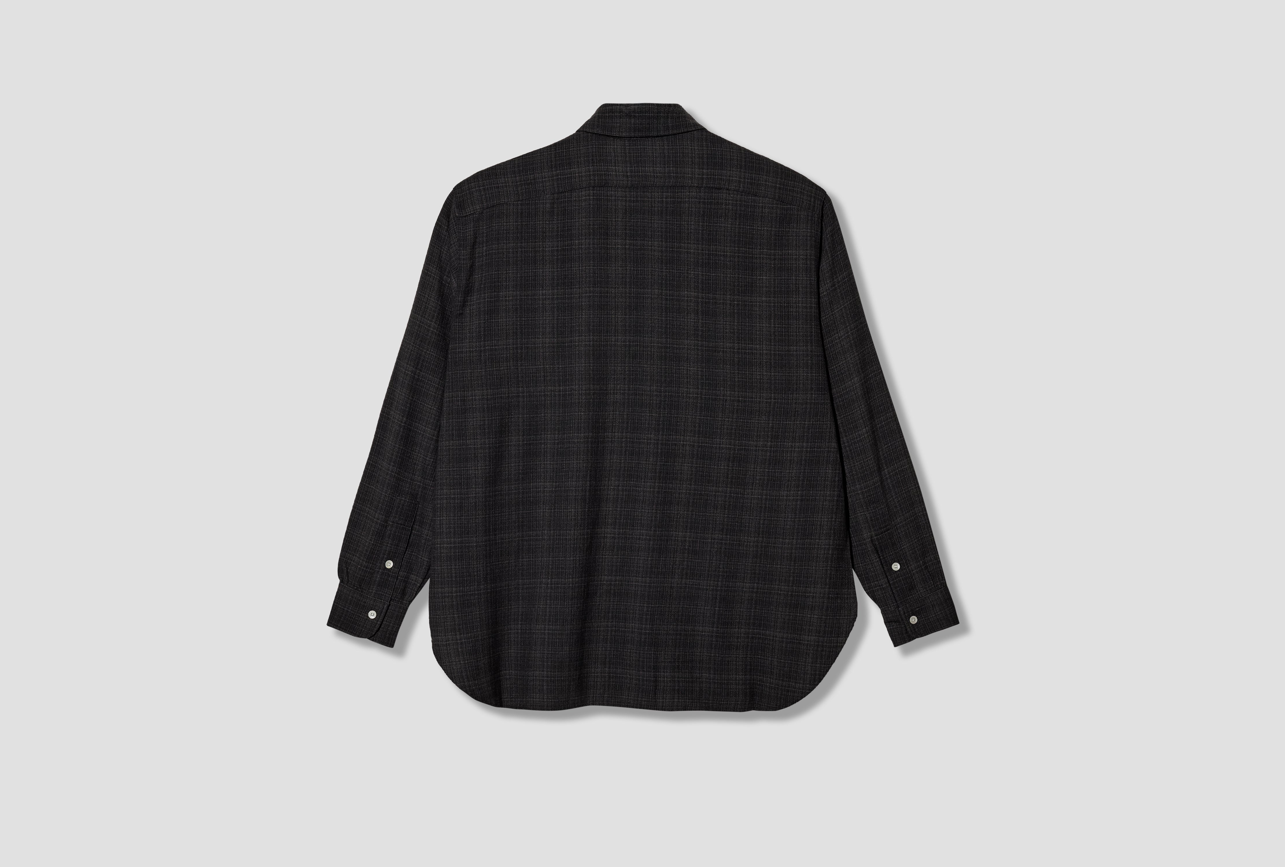 REGULAR COLLAR WOOL PLAID SHIRT S26FG058E Charcoal
